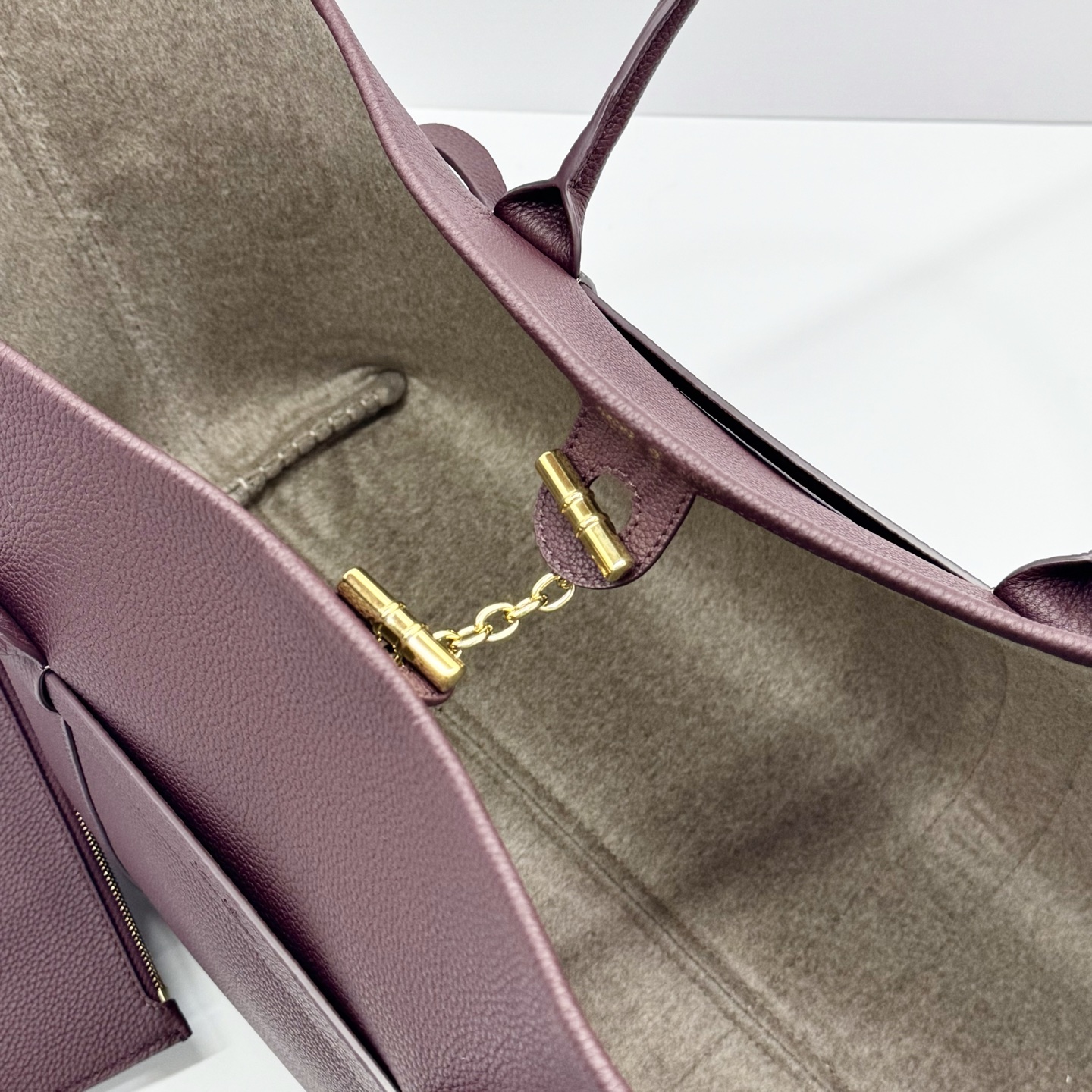 Loro Piana Ghiera Shopper Large Calfskin Azuki Beans/Sun Gold | Loro