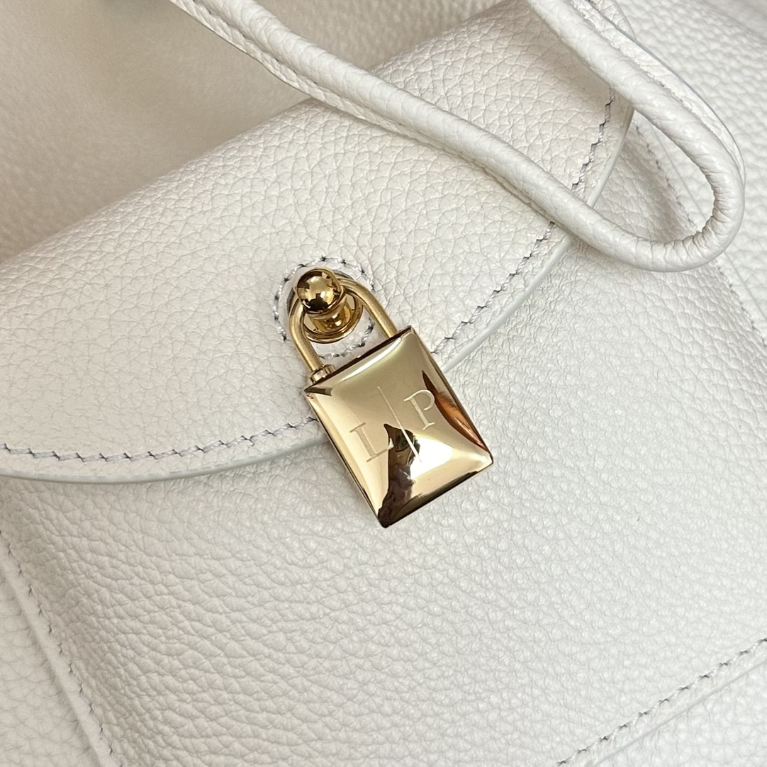 Loro Piana Drawstring Leather Backpack | white