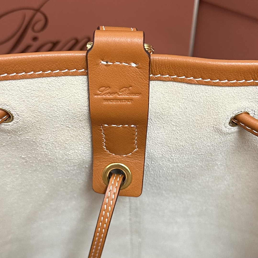 Loro Piana Drawstring Leather Backpack | Brown