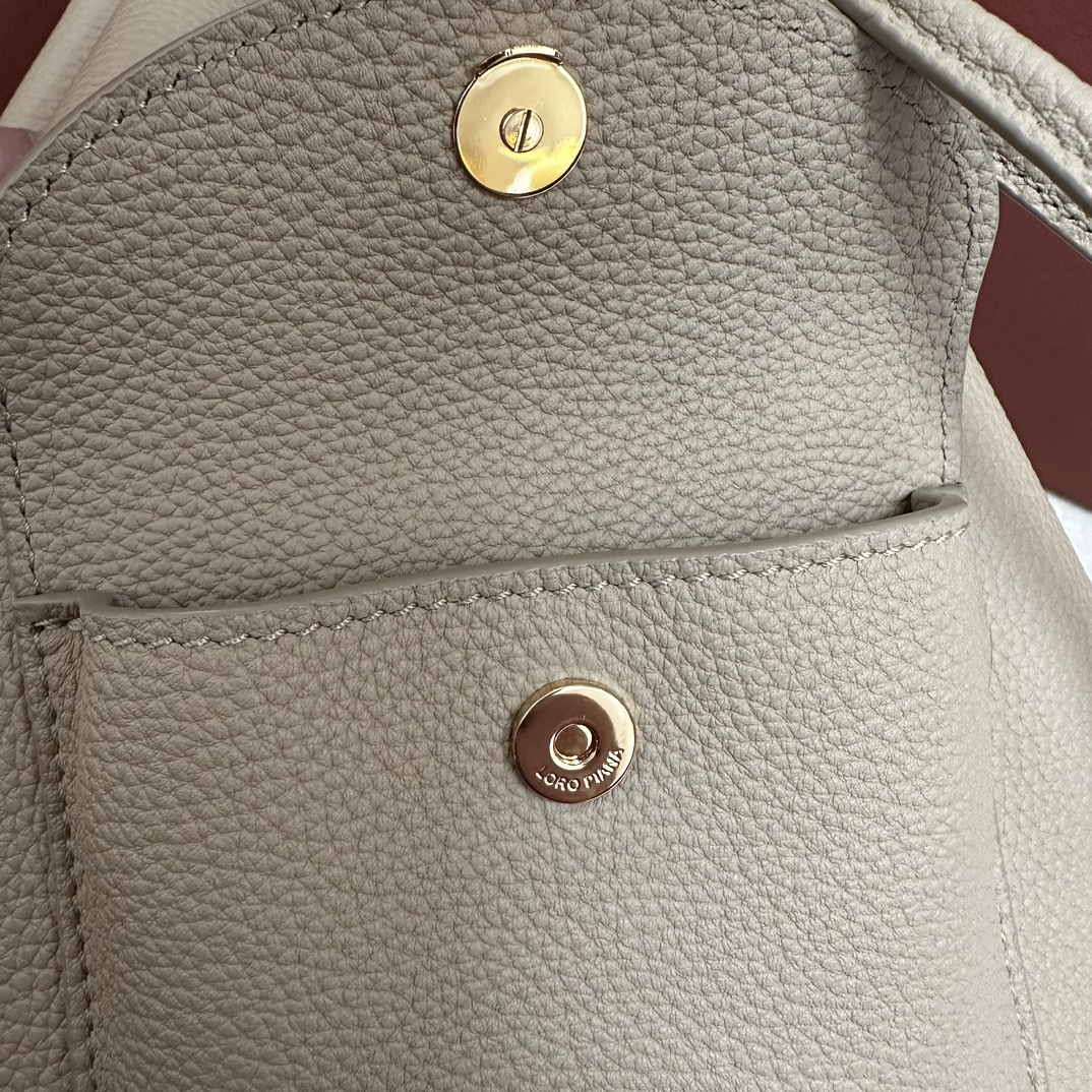 Loro Piana Extra Drawstring backpack L27 Calfskin Whisper White/Sun