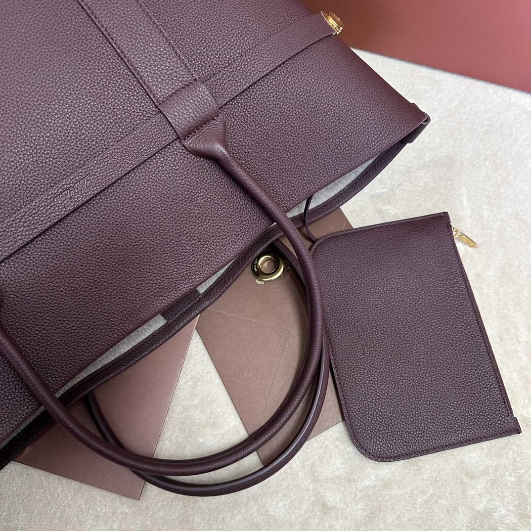 Loro Piana Ghiera Shopper Large Calfskin Azuki Beans/Sun Gold | Loro Piana