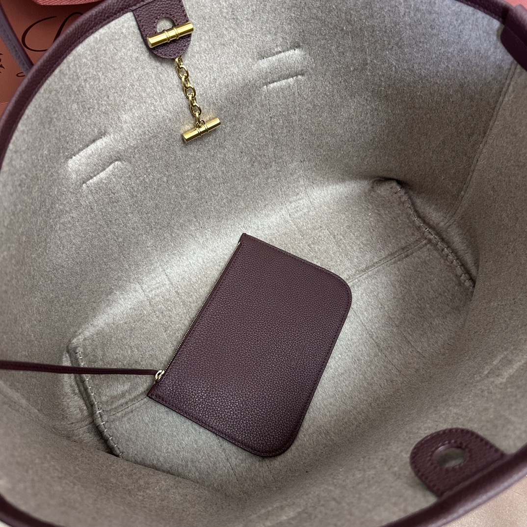 Loro Piana Ghiera Shopper Large Calfskin Azuki Beans/Sun Gold | Loro Piana