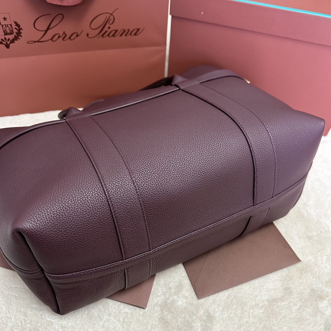 Loro Piana Ghiera Shopper Large Calfskin Azuki Beans/Sun Gold | Loro Piana
