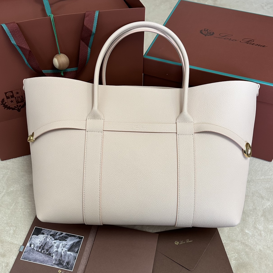 Loro Piana Ghiera calfskin-leather Shopper Bag | Neutrals