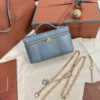 Loro Piana Extra Pocket L19 Lizard Leather blue sky Lagoon/Sun Gold | Loro