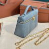 Loro Piana Extra Pocket L19 Lizard Leather blue sky Lagoon/Sun Gold | Loro