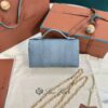 Loro Piana Extra Pocket L19 Lizard Leather blue sky Lagoon/Sun Gold | Loro