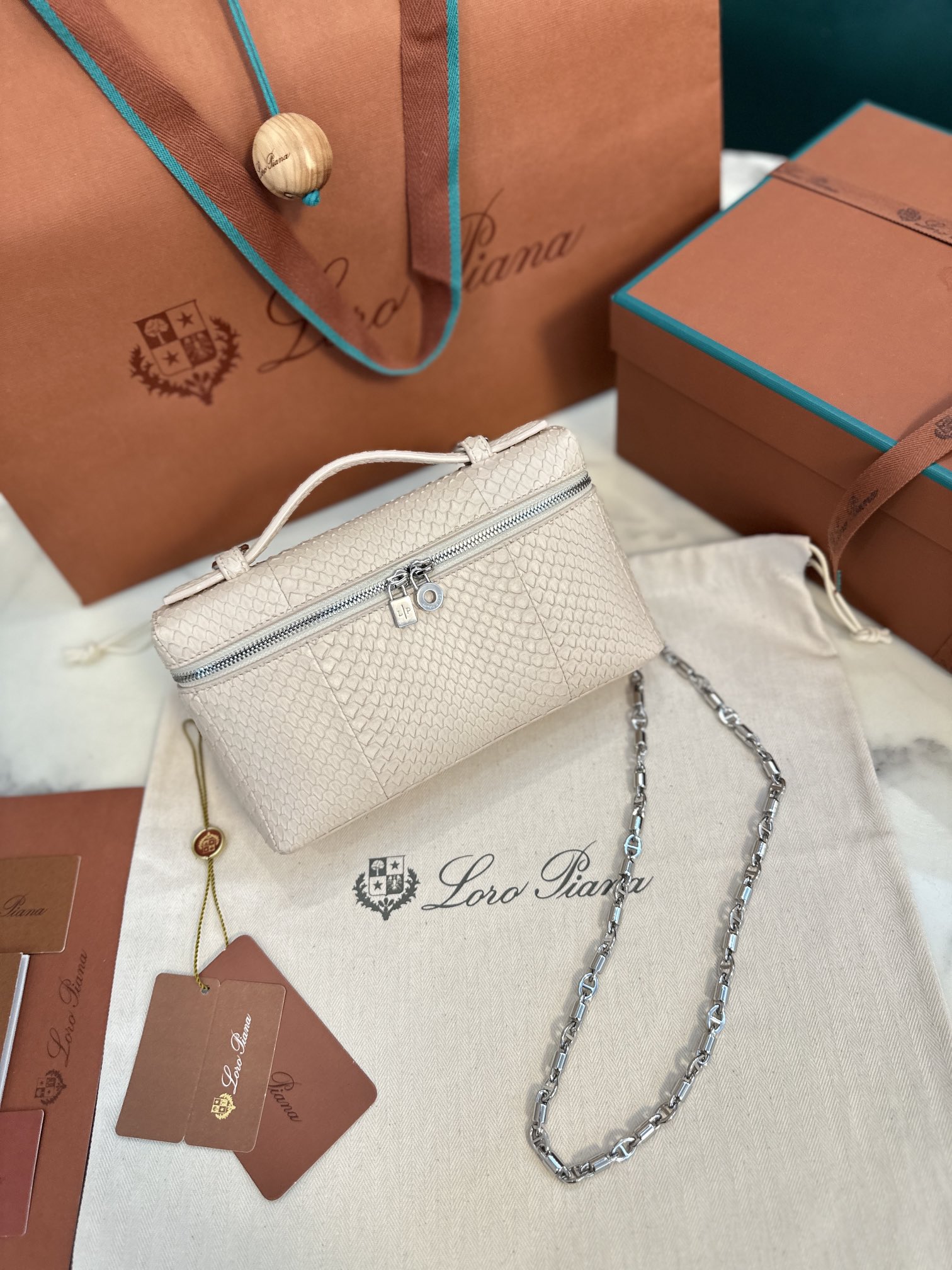 Loro Piana Extra Pocket 19 Snakeskin-print Crossbody ...