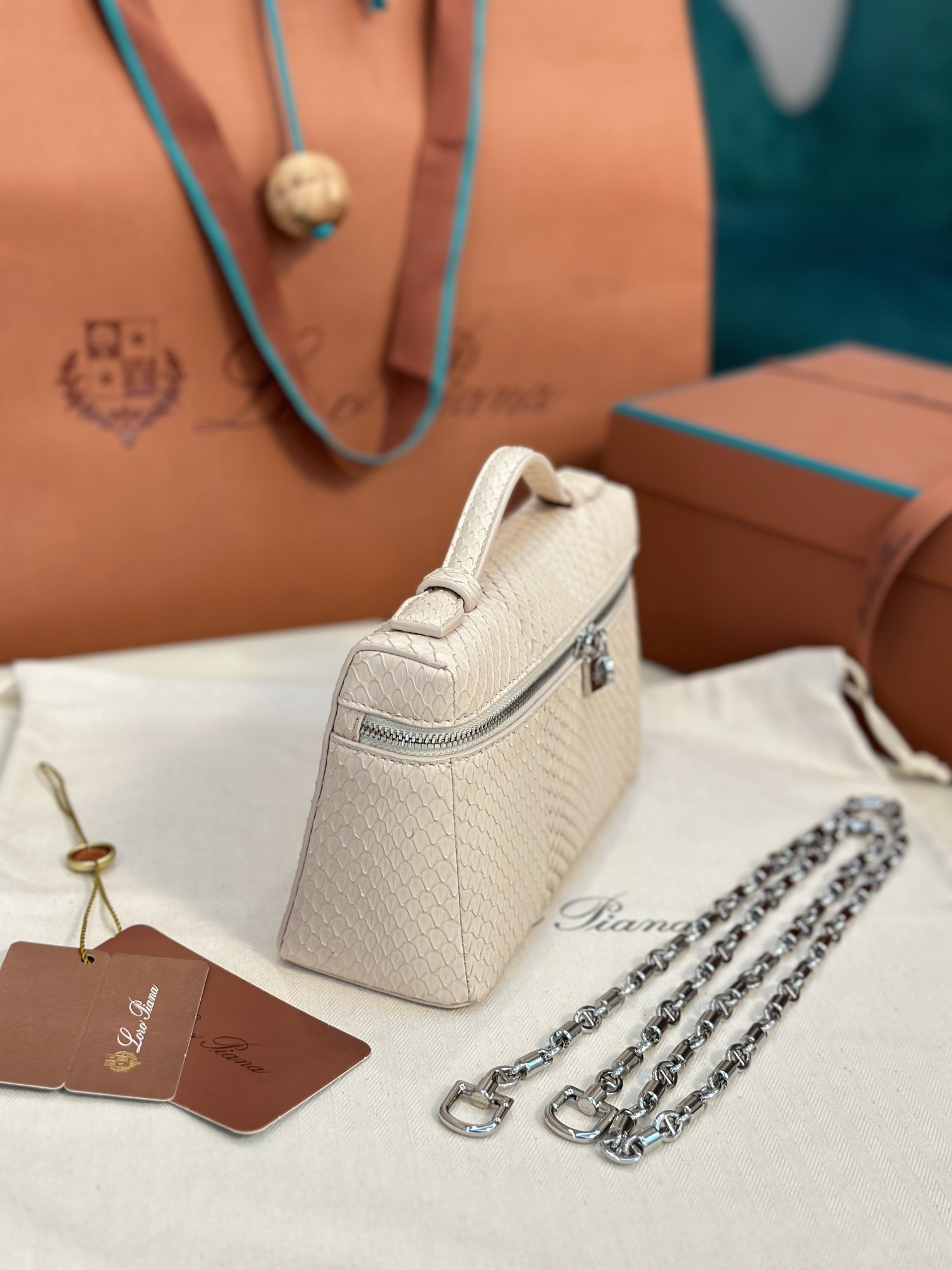 Loro Piana Extra Pocket 19 Snakeskin-print Crossbody ...