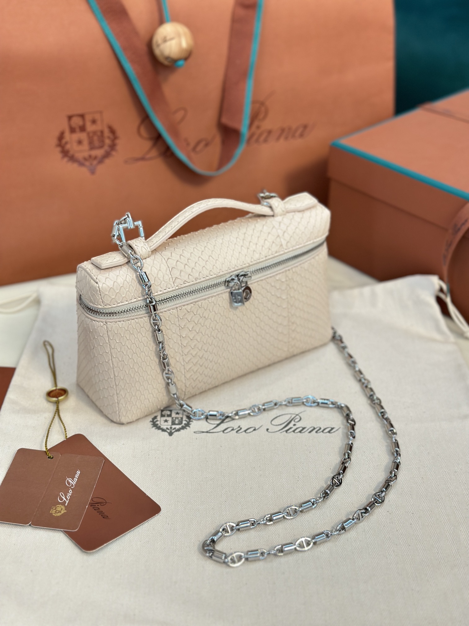 Loro Piana Extra Pocket 19 Snakeskin-print Crossbody ...