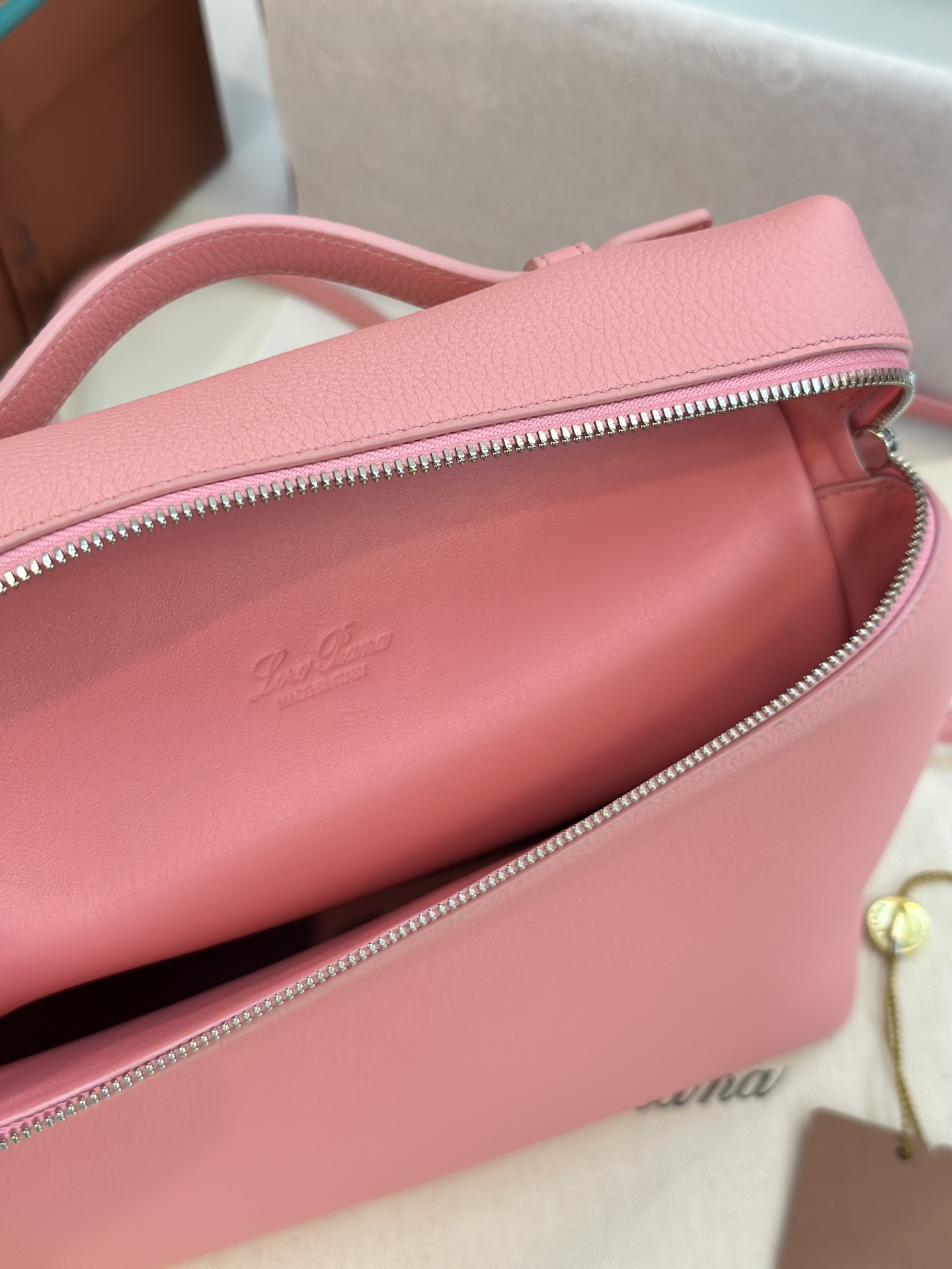 Loro Piana Extra Pocket L23.5 leather backpack pink Loro Piana