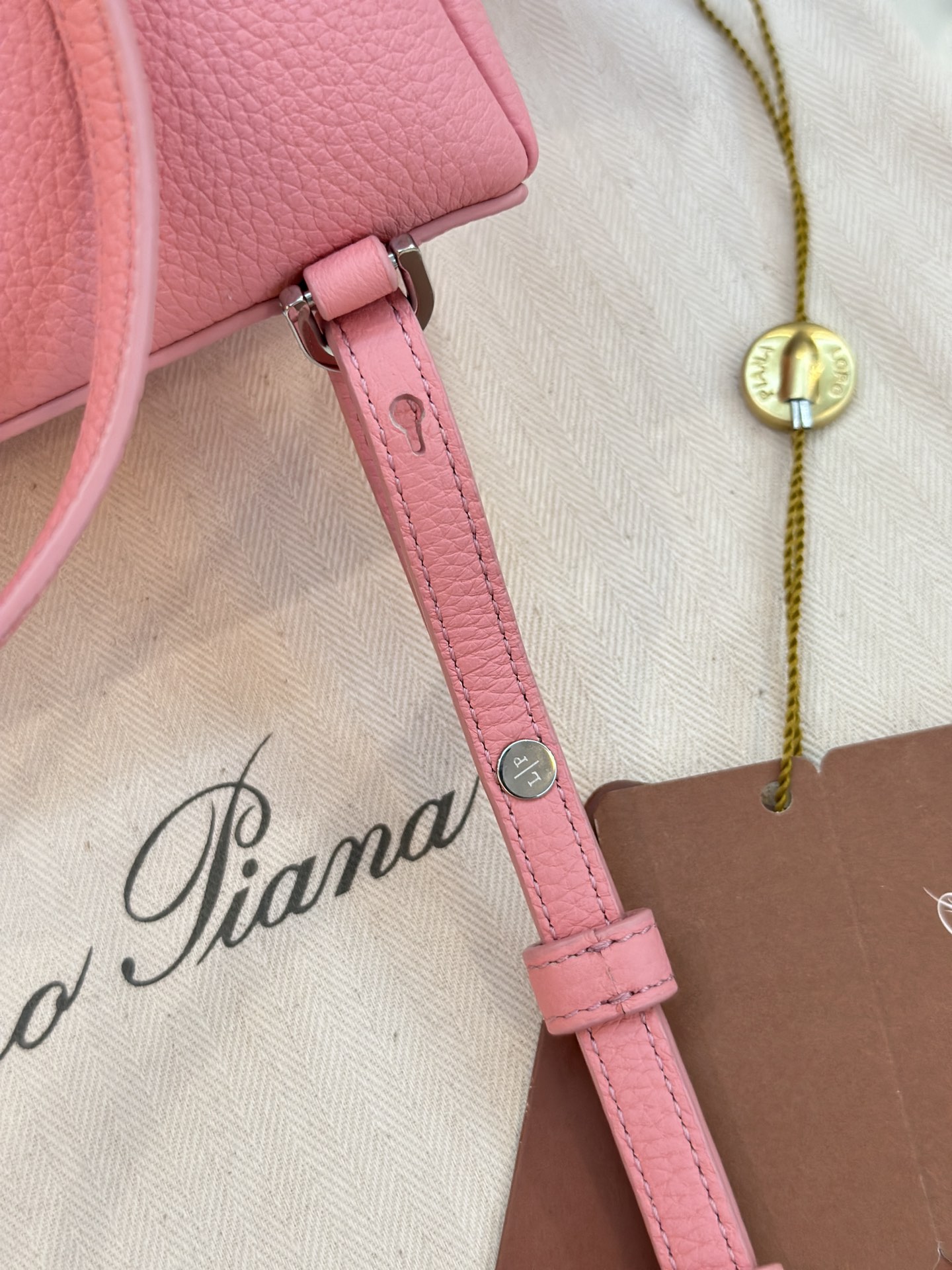 Loro Piana Extra Pocket L23.5 leather backpack pink Loro Piana
