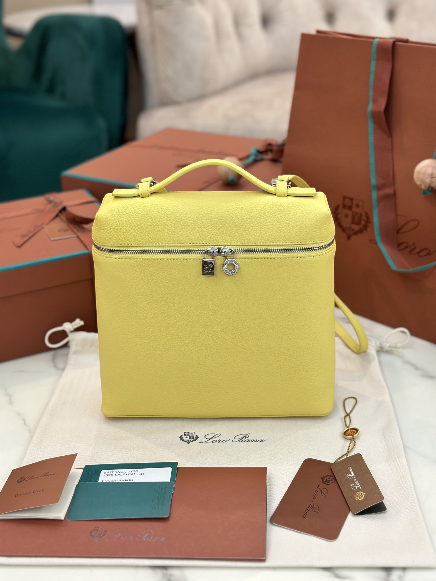 Loro Piana Extra Pocket L23.5 leather yellow Loro Piana