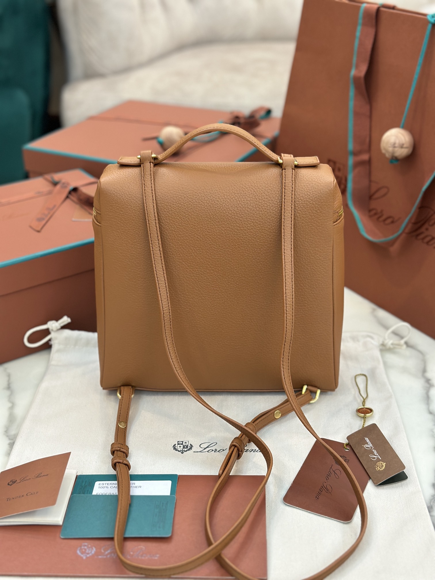 eBay Loro Piana Extra Pocket Backpack bag brown