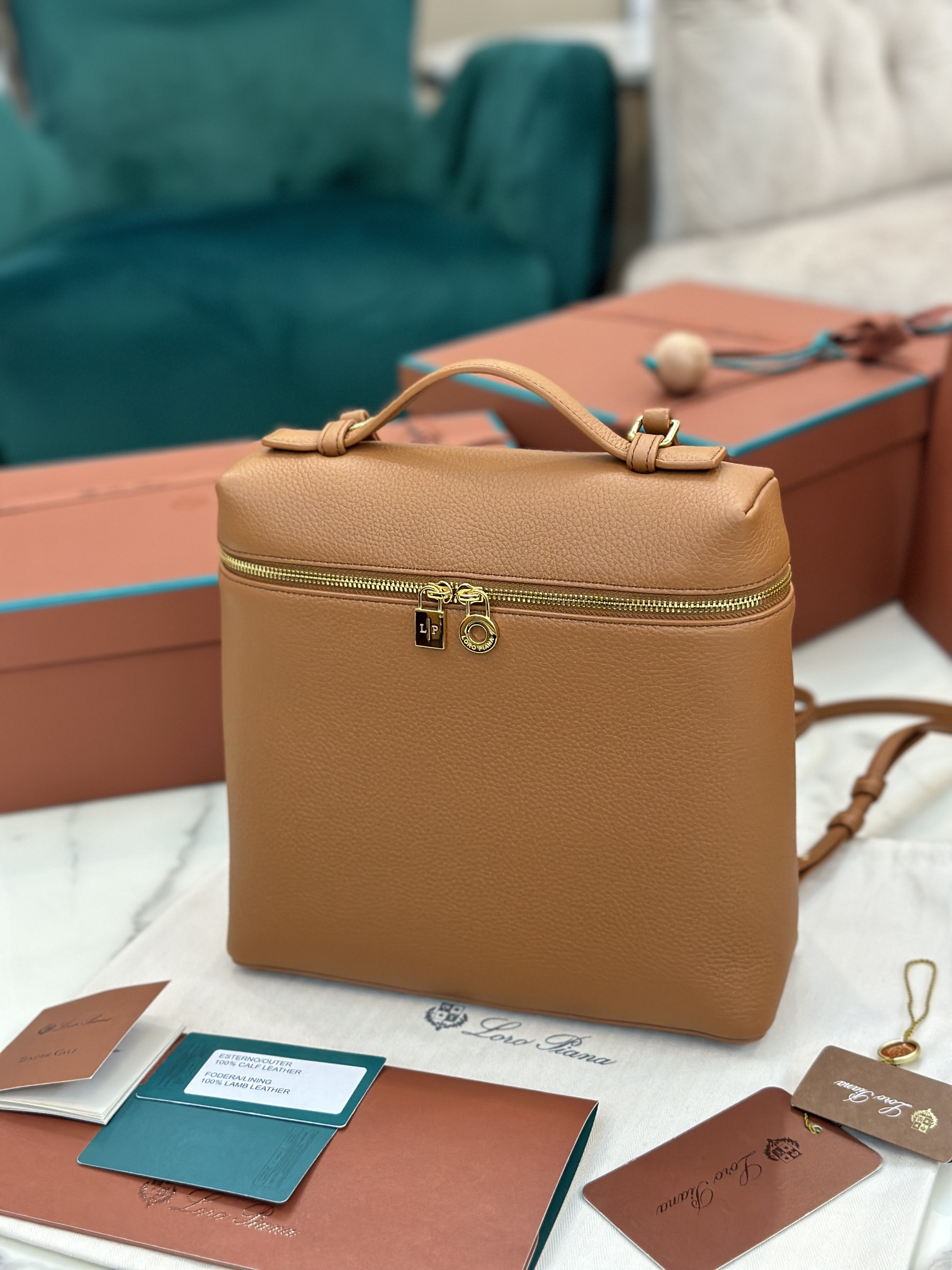 eBay Loro Piana Extra Pocket Backpack bag brown