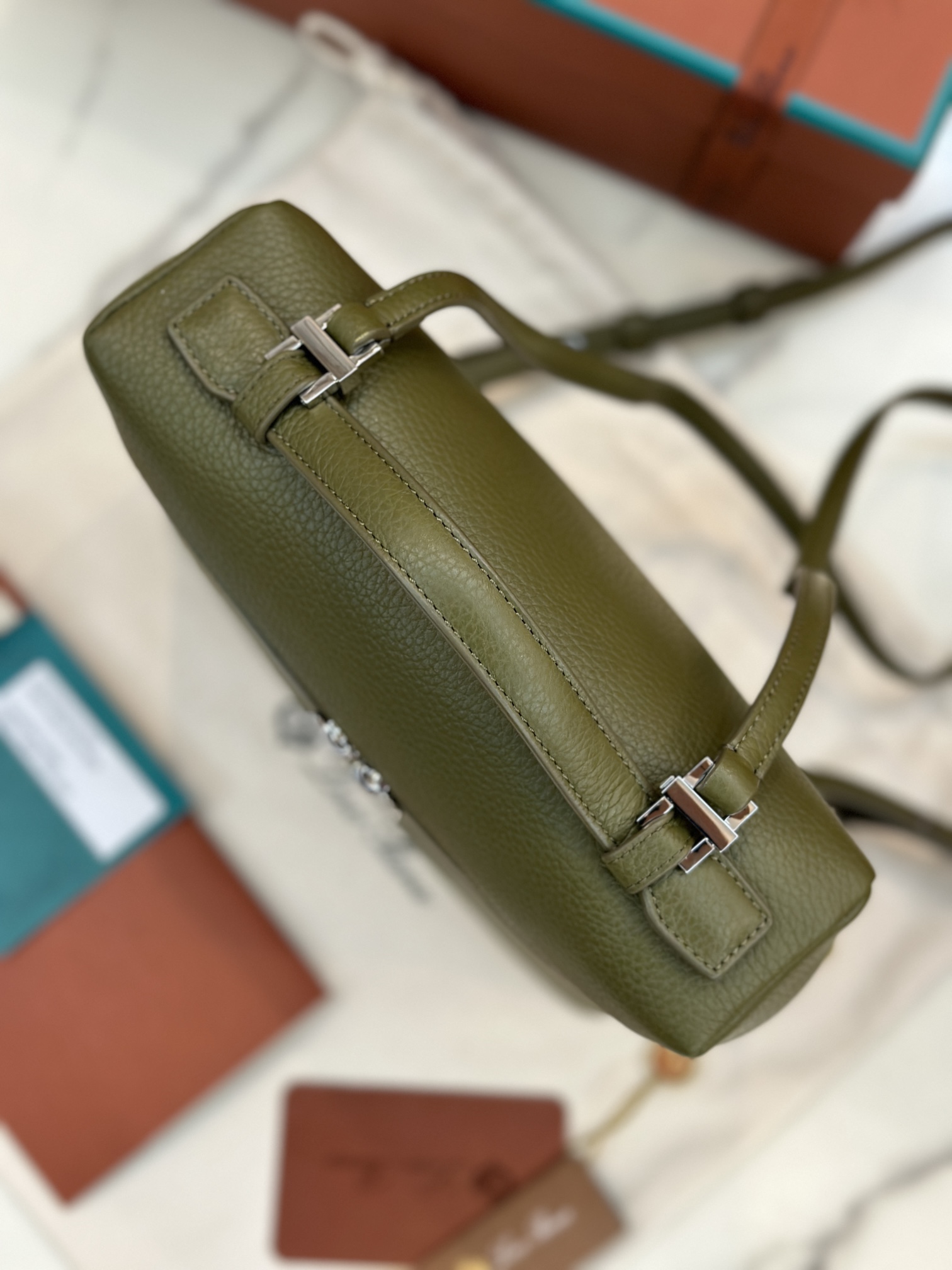 Loro Piana Extra Pocket Backpack bag green