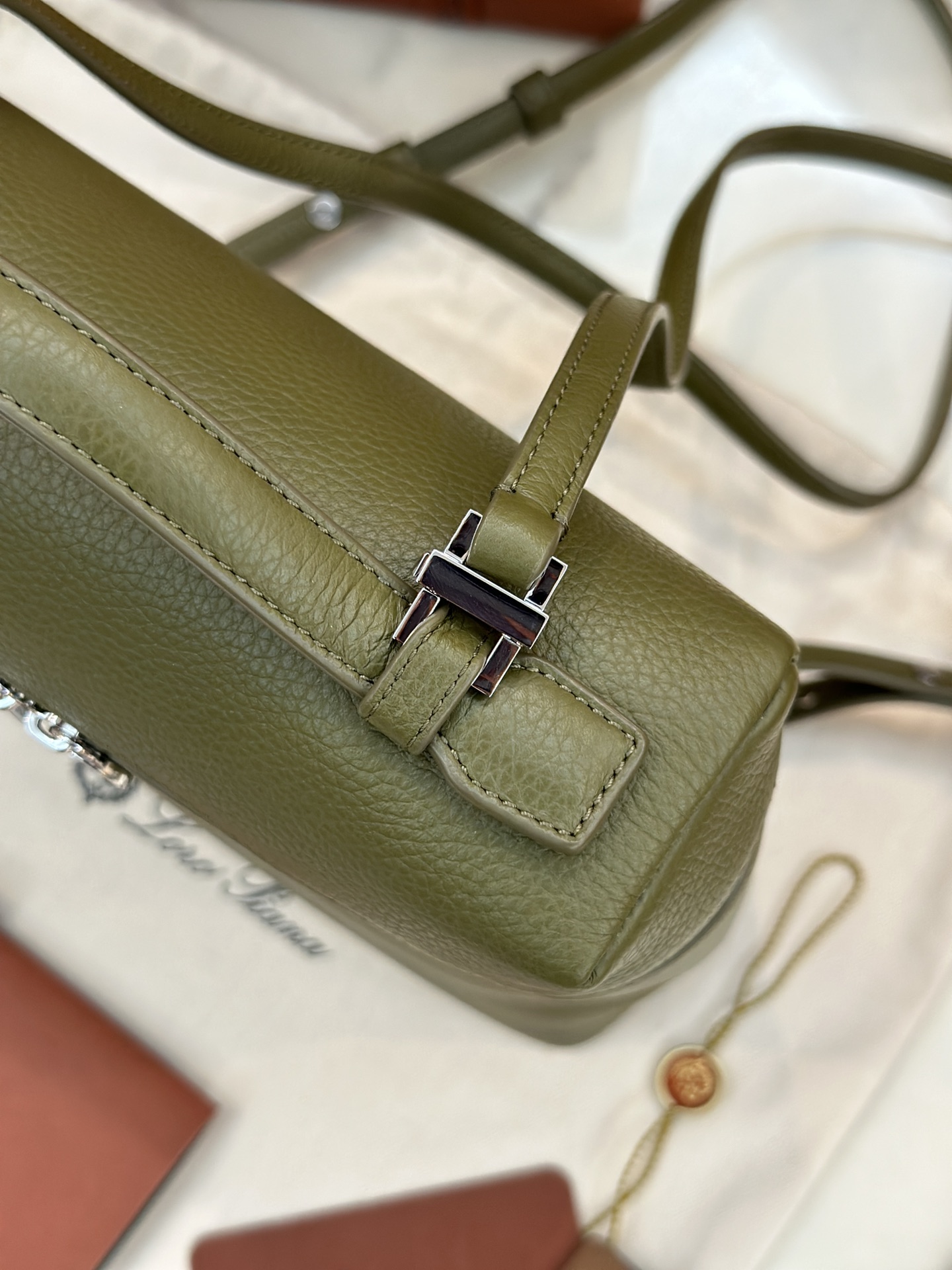 Loro Piana Extra Pocket Backpack bag green