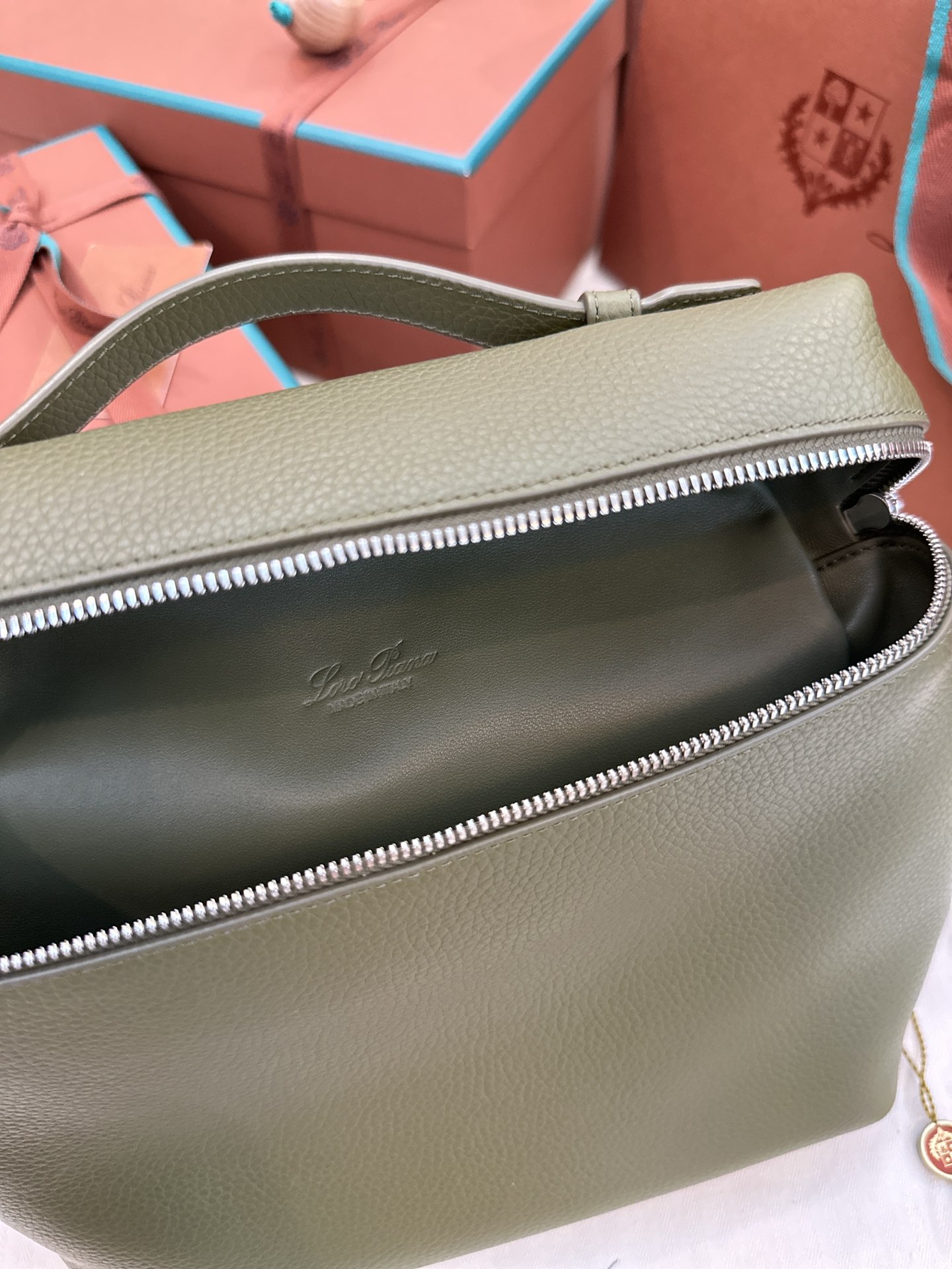 Loro Piana Extra Pocket Backpack bag green