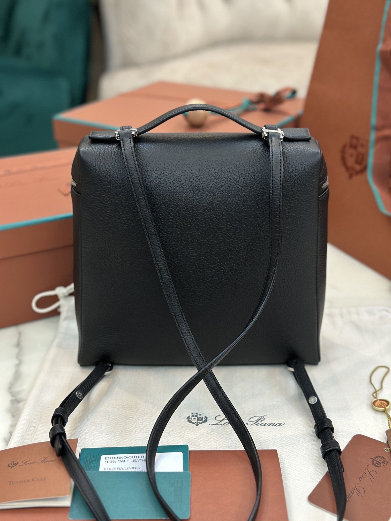 eBay Loro Piana Extra Pocket Backpack bag black