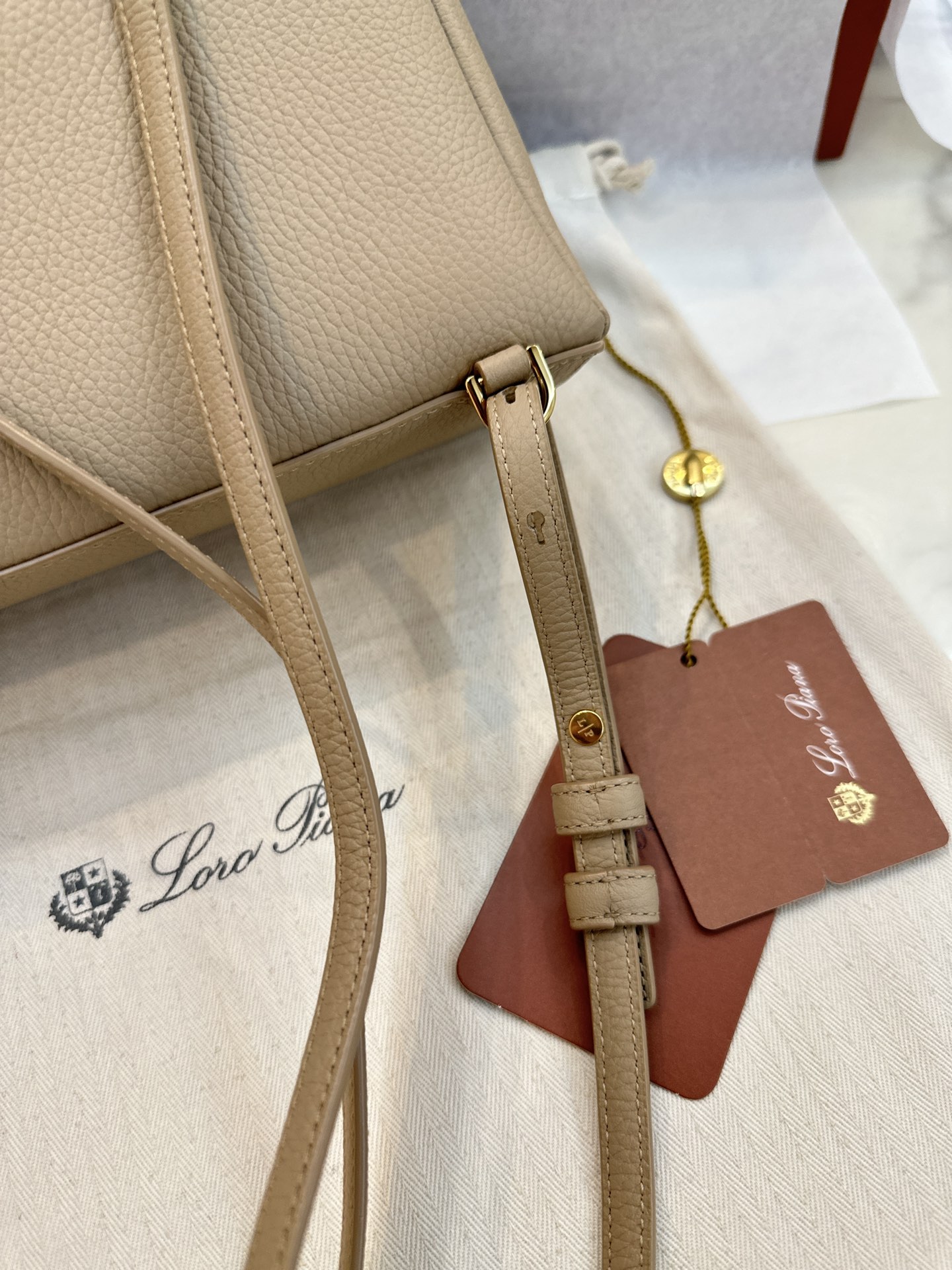 Loro Piana Extra Pocket Backpack bag brown gray