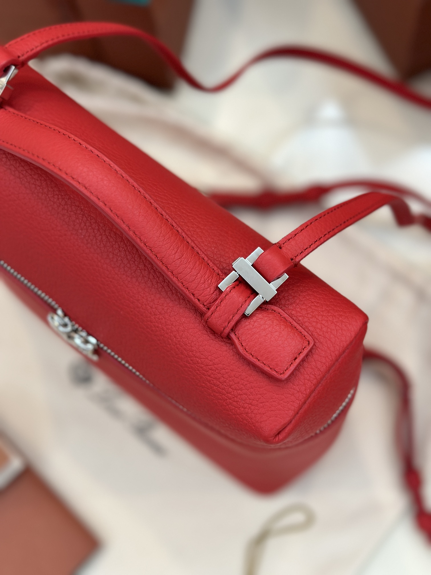 Loro Piana Extra Pocket Backpack bag red