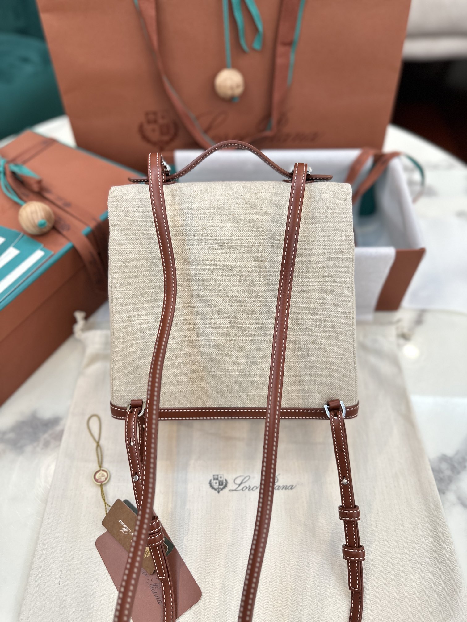 eBay Loro Piana Extra Pocket Backpack bag beige