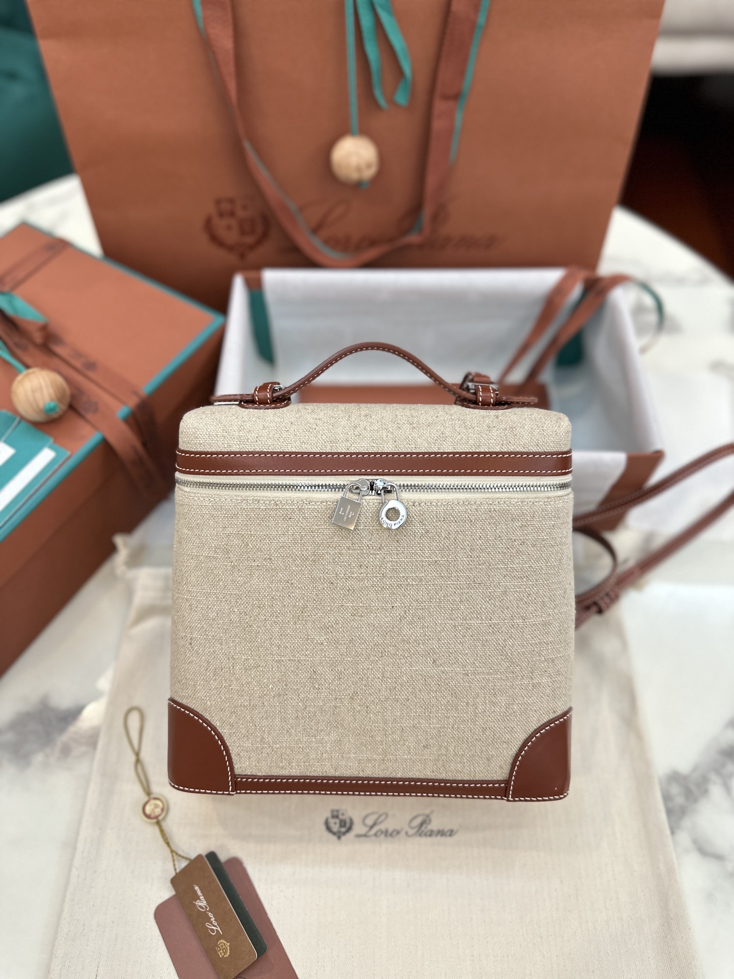 eBay Loro Piana Extra Pocket Backpack bag beige