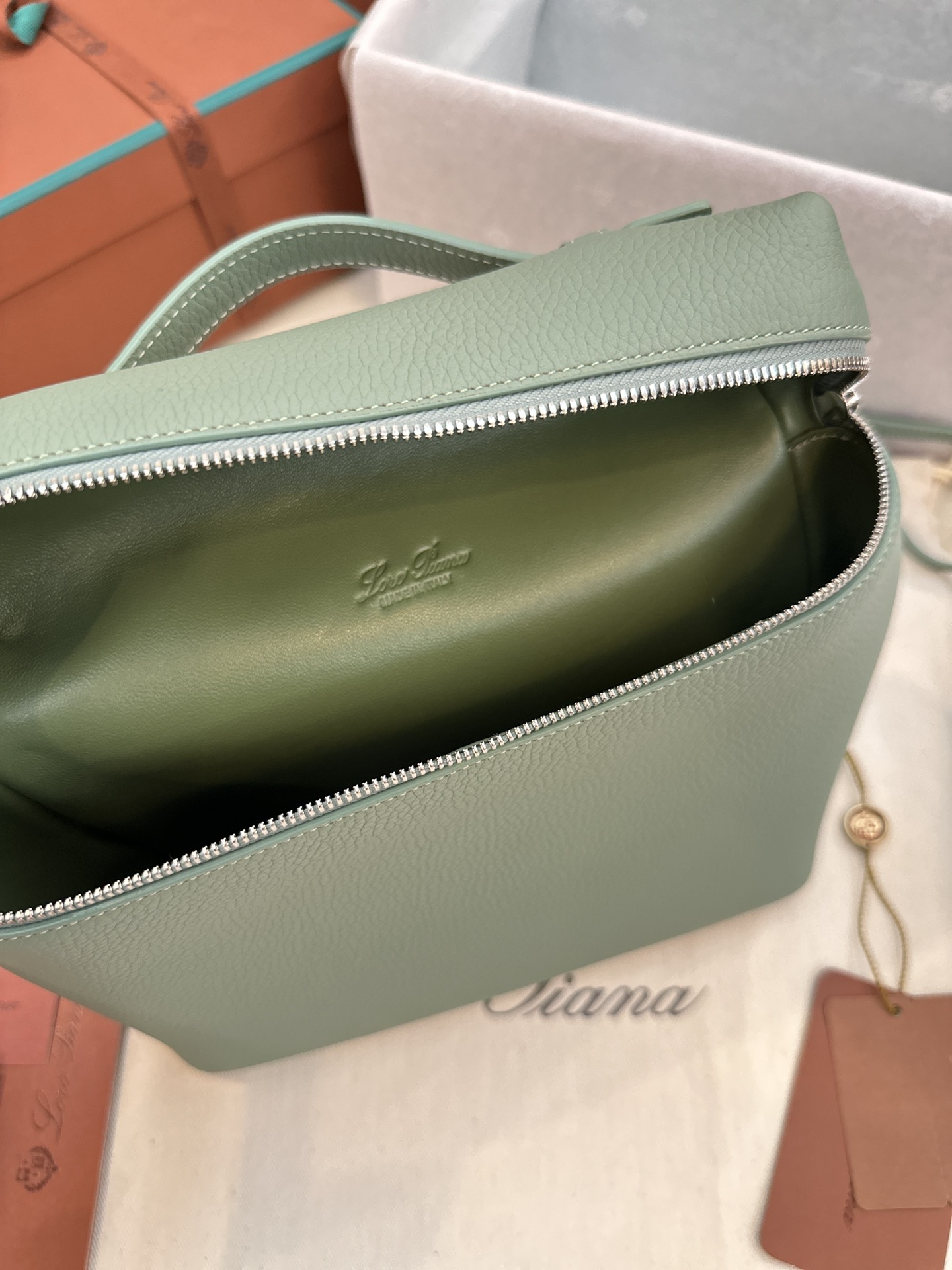 Loro Piana Extra Pocket Backpack bag green
