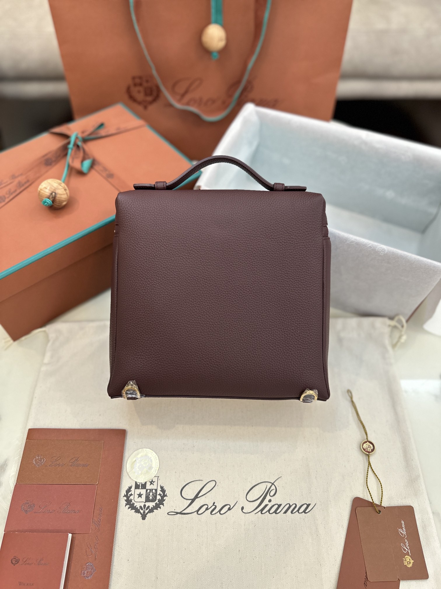 eBay Loro Piana Extra Pocket Backpack bag red