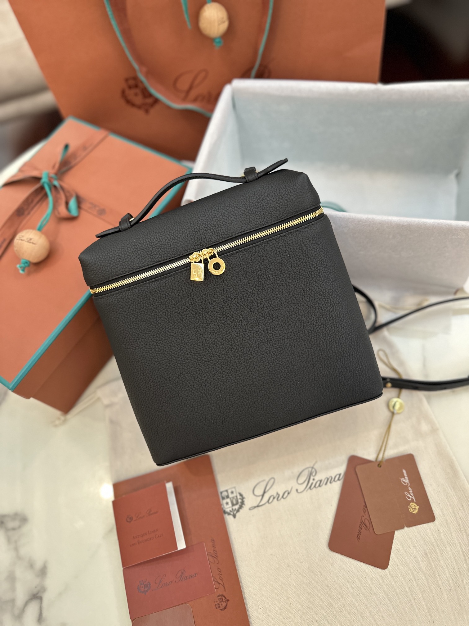eBay Loro Piana Extra Pocket Backpack bag black