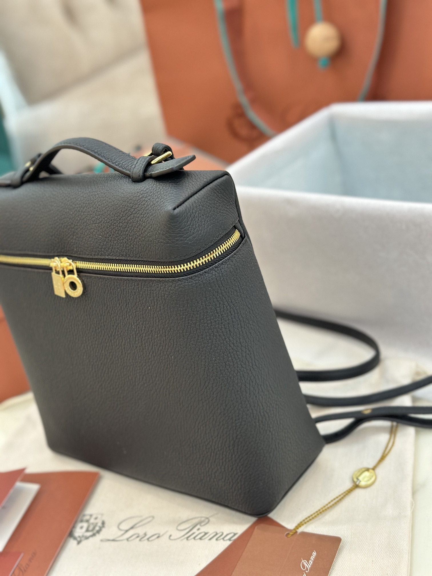 eBay Loro Piana Extra Pocket Backpack bag black