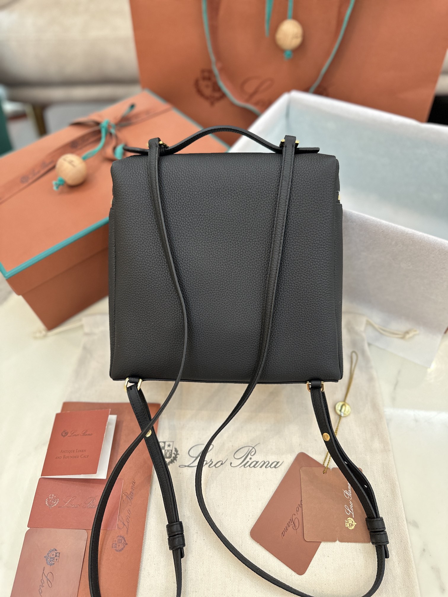 eBay Loro Piana Extra Pocket Backpack bag black