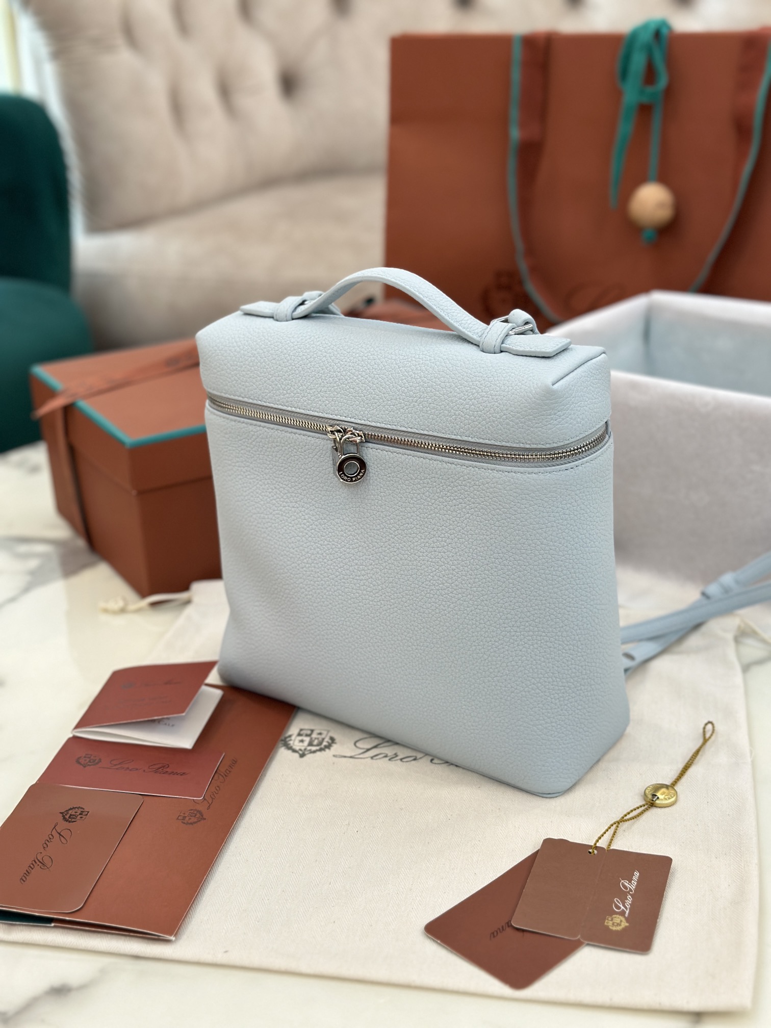 eBay Loro Piana Extra Pocket Backpack bag blue sky L332210