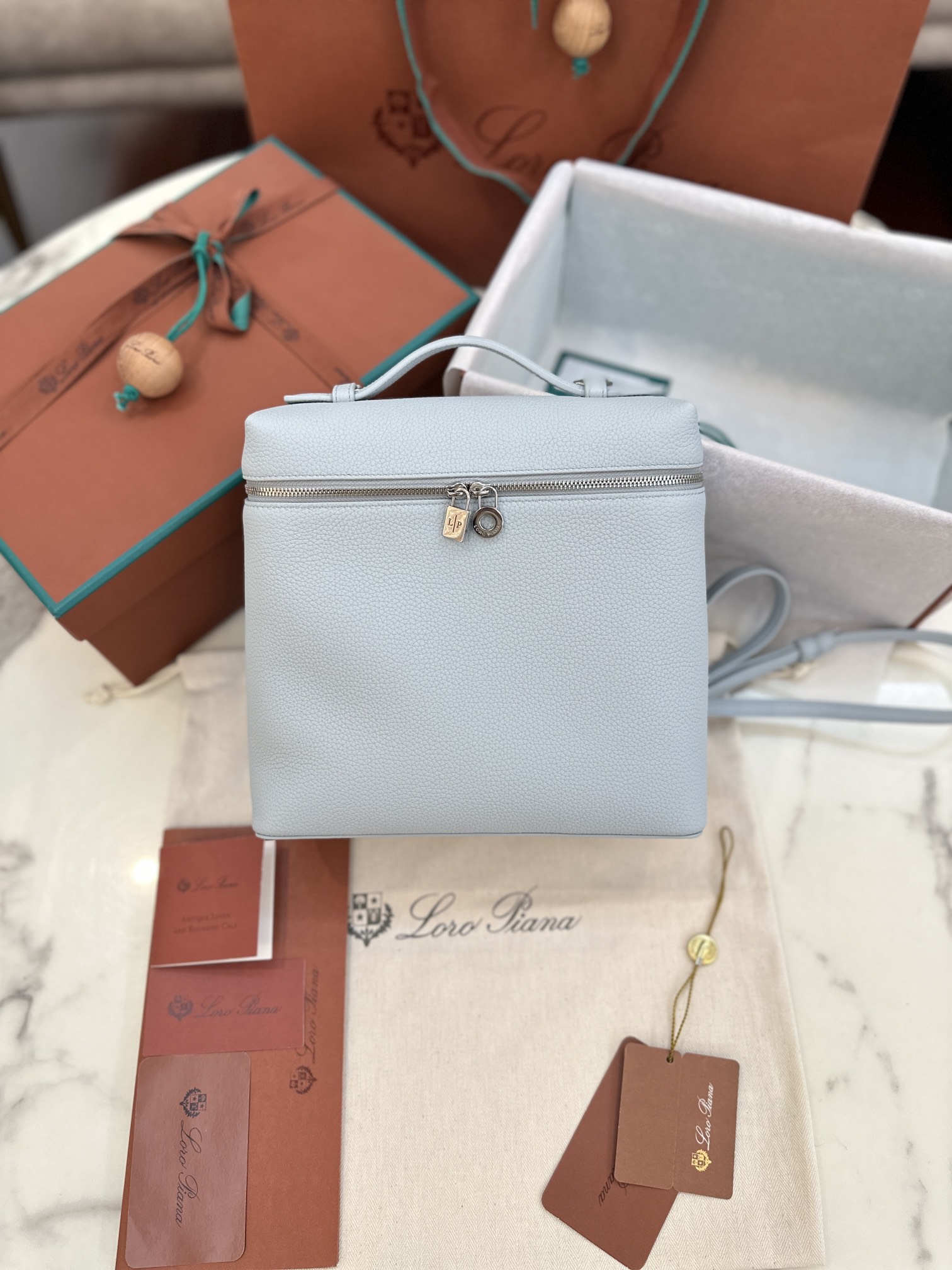 eBay Loro Piana Extra Pocket Backpack bag blue sky L332210
