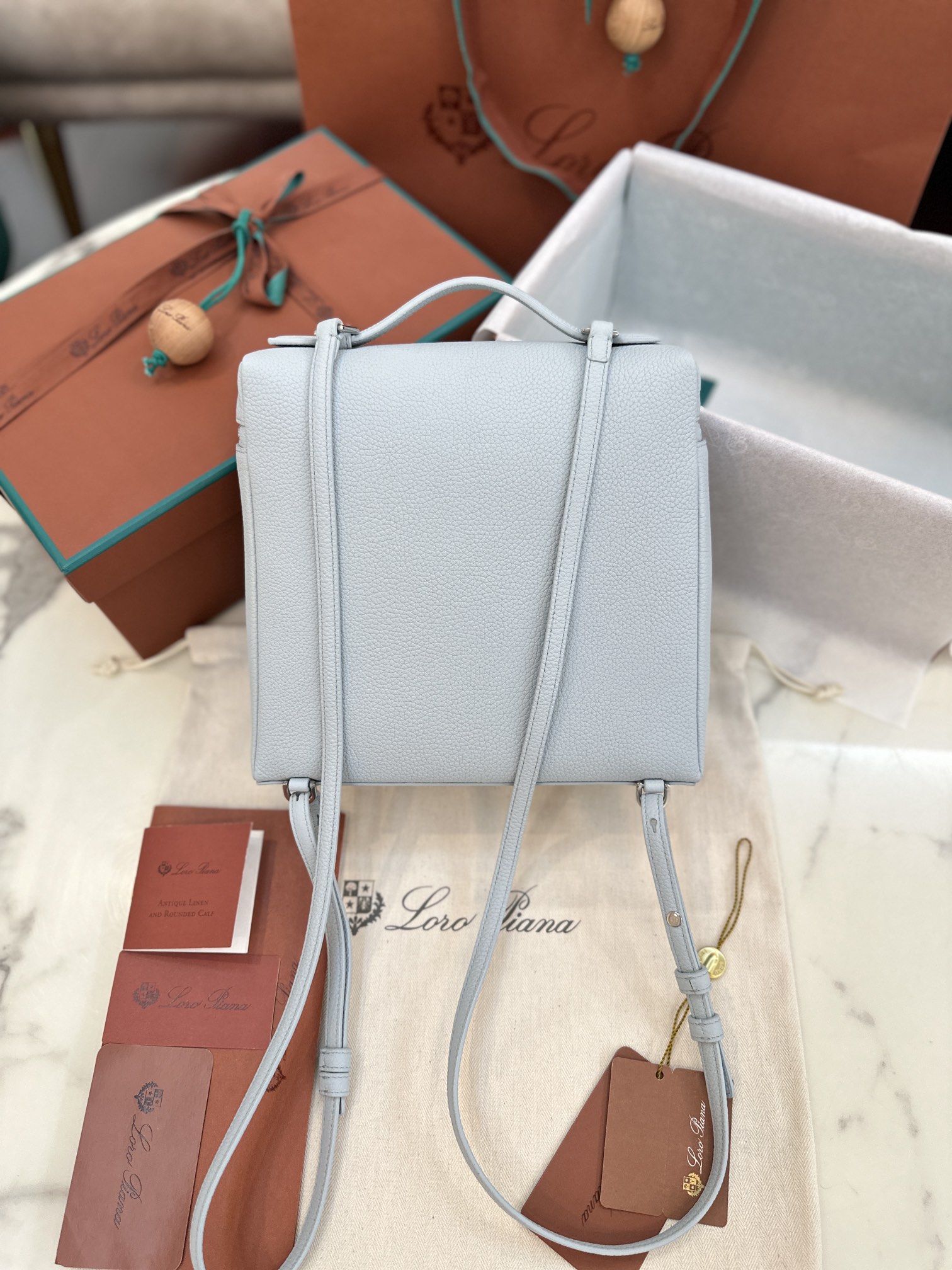 eBay Loro Piana Extra Pocket Backpack bag blue sky L332210
