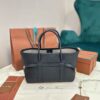 Loro Piana Ghiera Shopper Small Calfskin Blue Navy/Sun Gold | Loro Piana