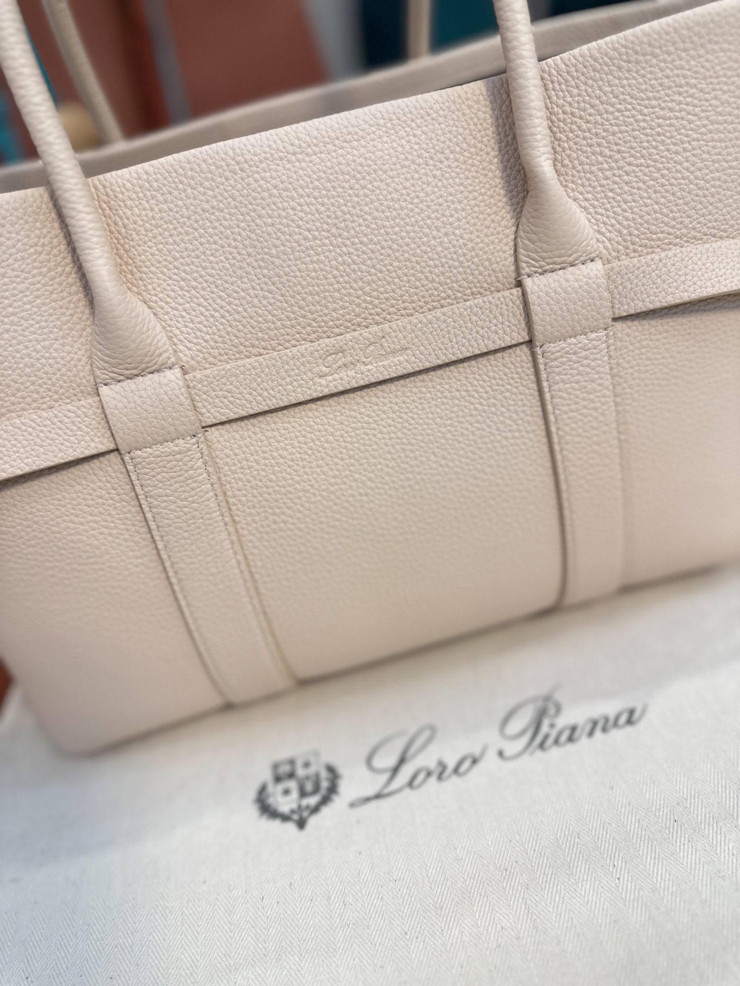 Loro Piana Ghiera Shoer Leather Crossbody Women's pink