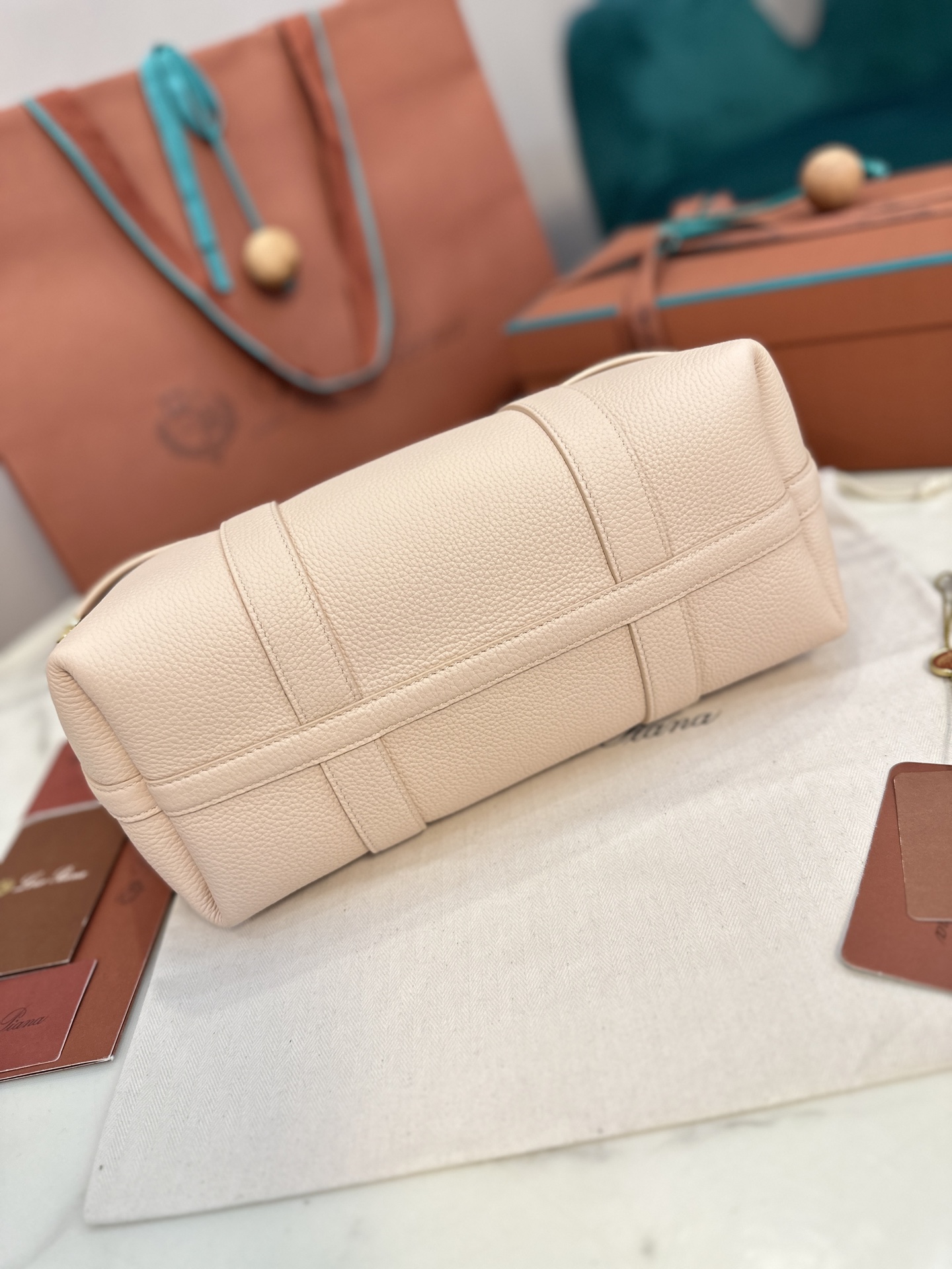 Loro Piana Ghiera Shoer Leather Crossbody Women's pink