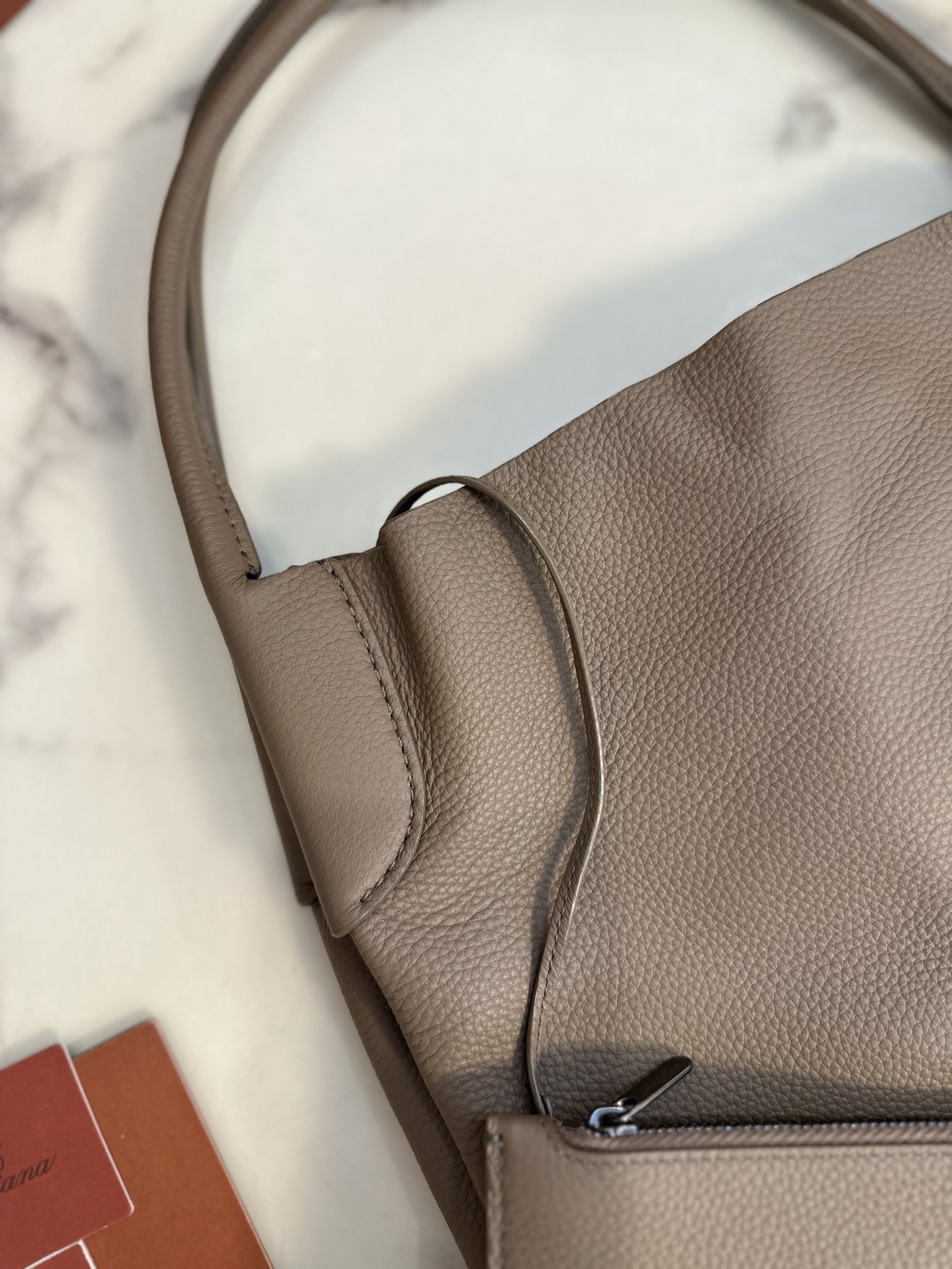 Loro Piana Extra Large Bale Hobo bag Calfskin Warm Mastic/Onyx