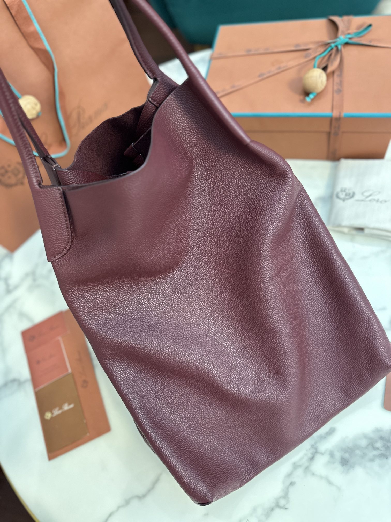Loro Piana Man Leather Goods Bale bag red| Loro Piana