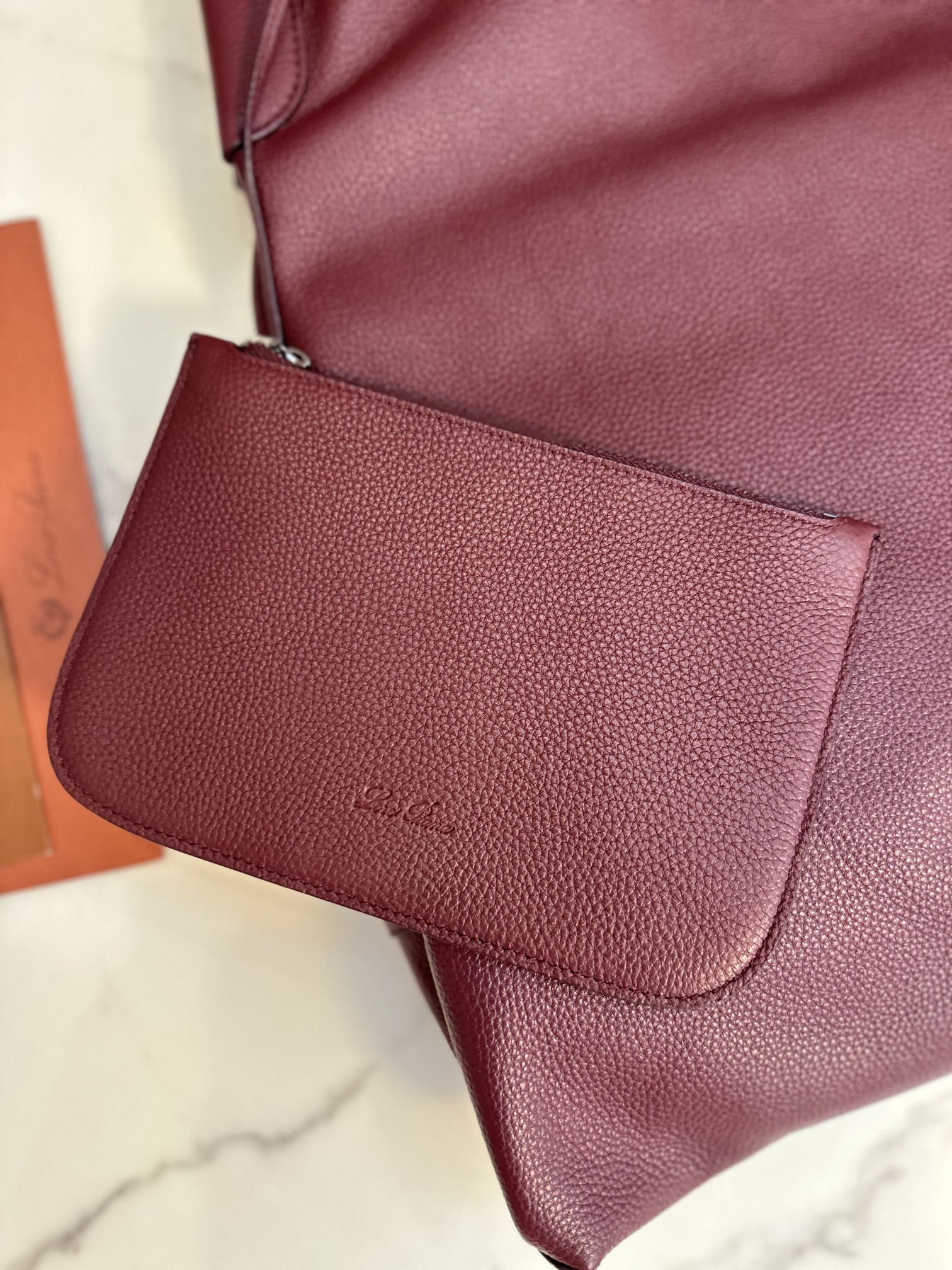 Loro Piana Man Leather Goods Bale bag red| Loro Piana