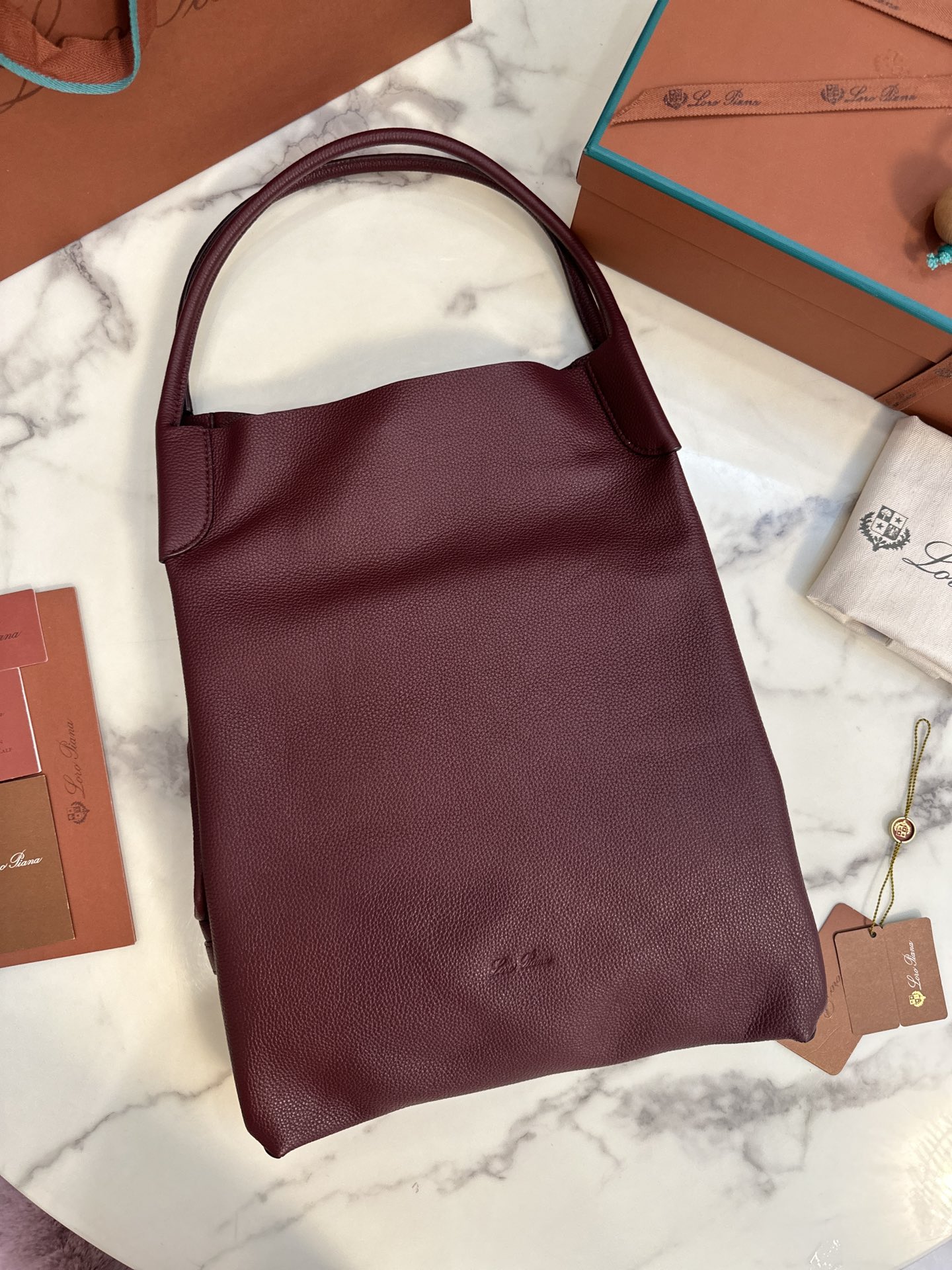 Loro Piana Man Leather Goods Bale bag red| Loro Piana