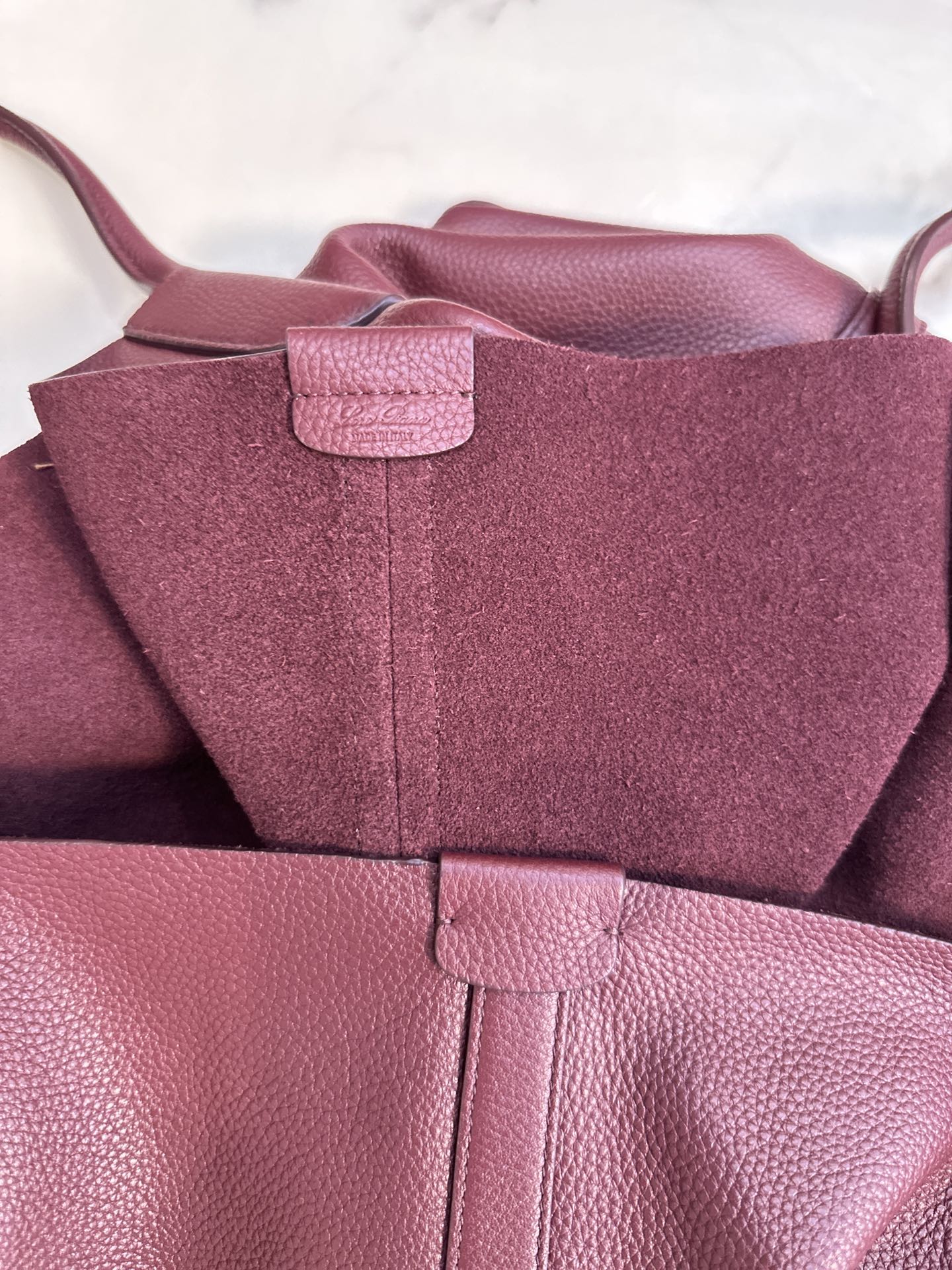 Loro Piana Man Leather Goods Bale bag red| Loro Piana