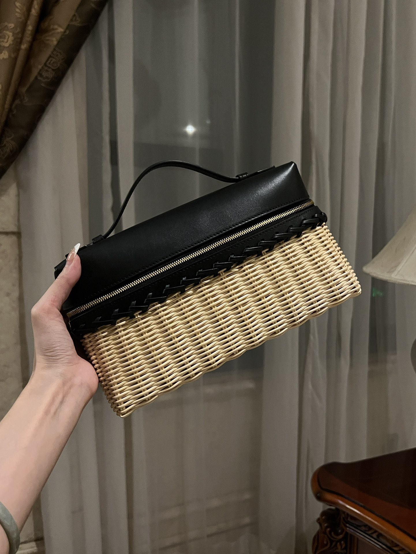 Loro Piana Extra Pocket L27 Black Crossbody Bag in Wick