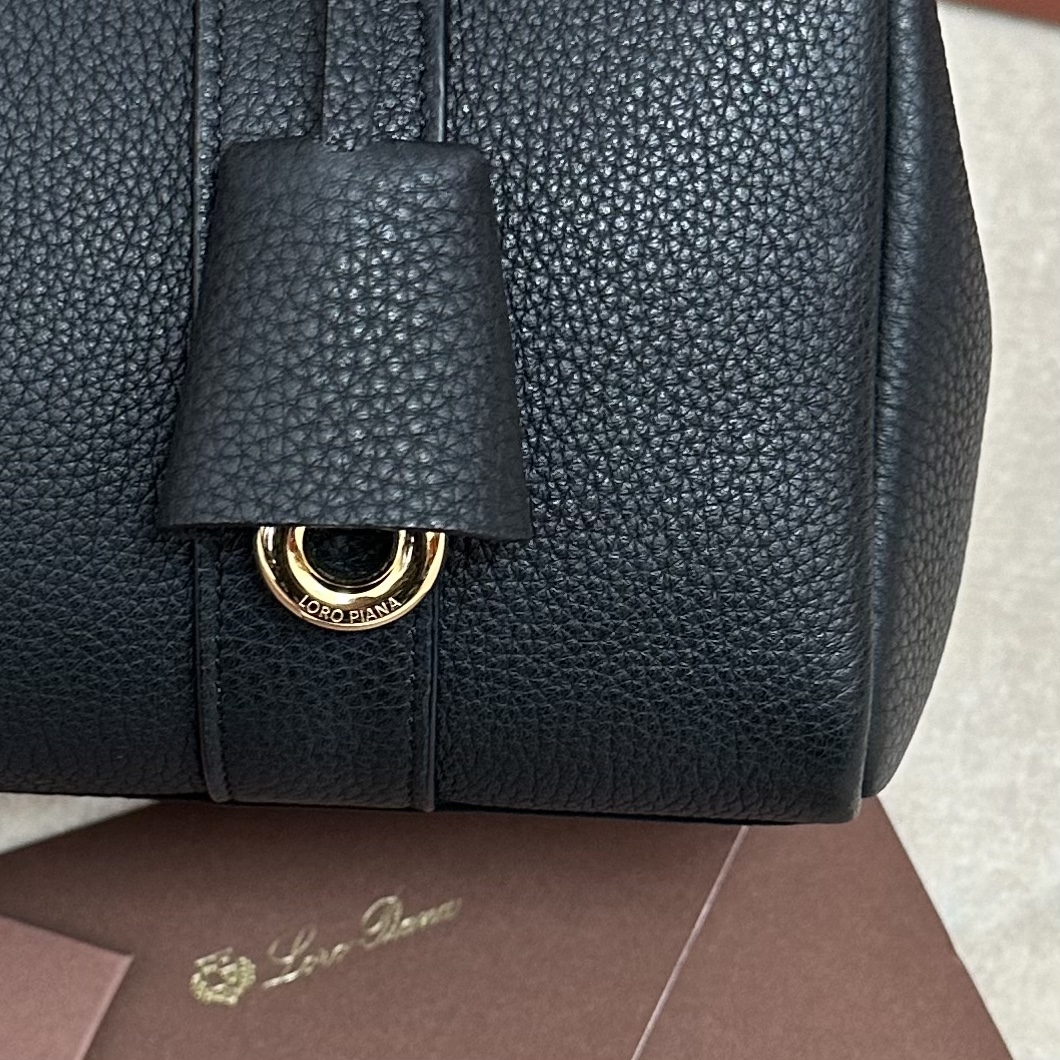 Loro Piana Black Loom L25 Tote Bag in Leather for