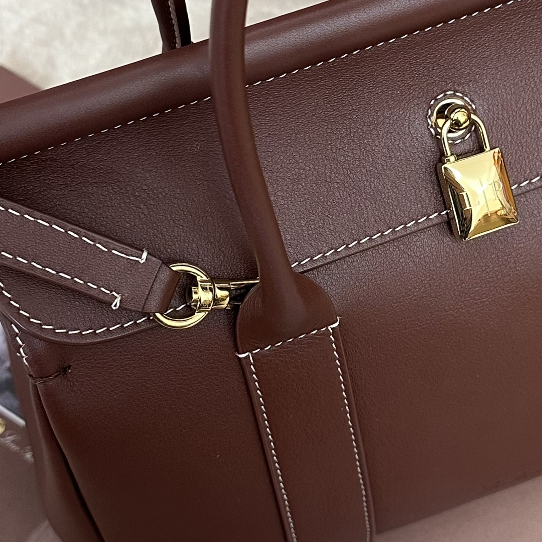 Loro Piana Anniversary Bag Charms Calfskin Deep Kummel/Jewel