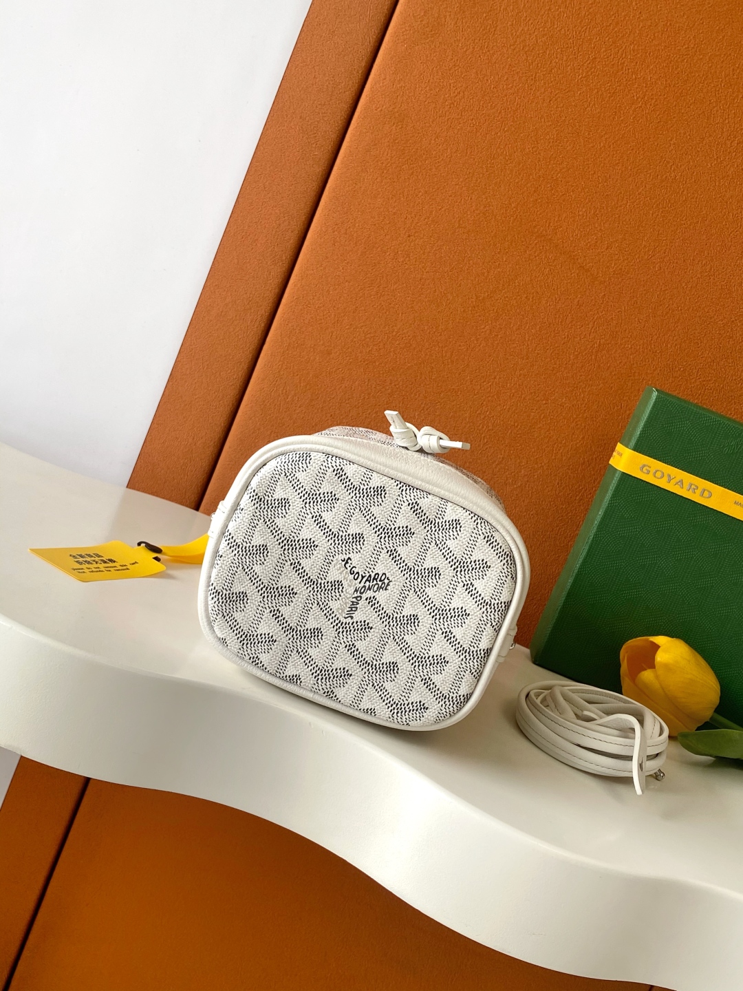 Goyard Petite Flot Bucket Bag white Tan 139758379