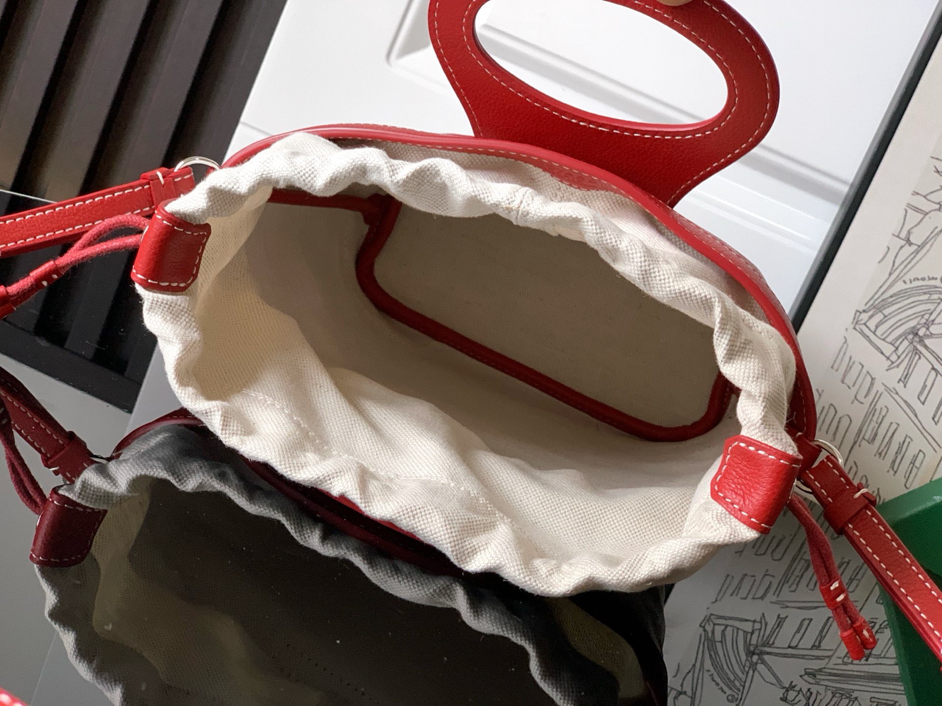 Goyard Beluga Mini Bag In red Goyardine Canvas And