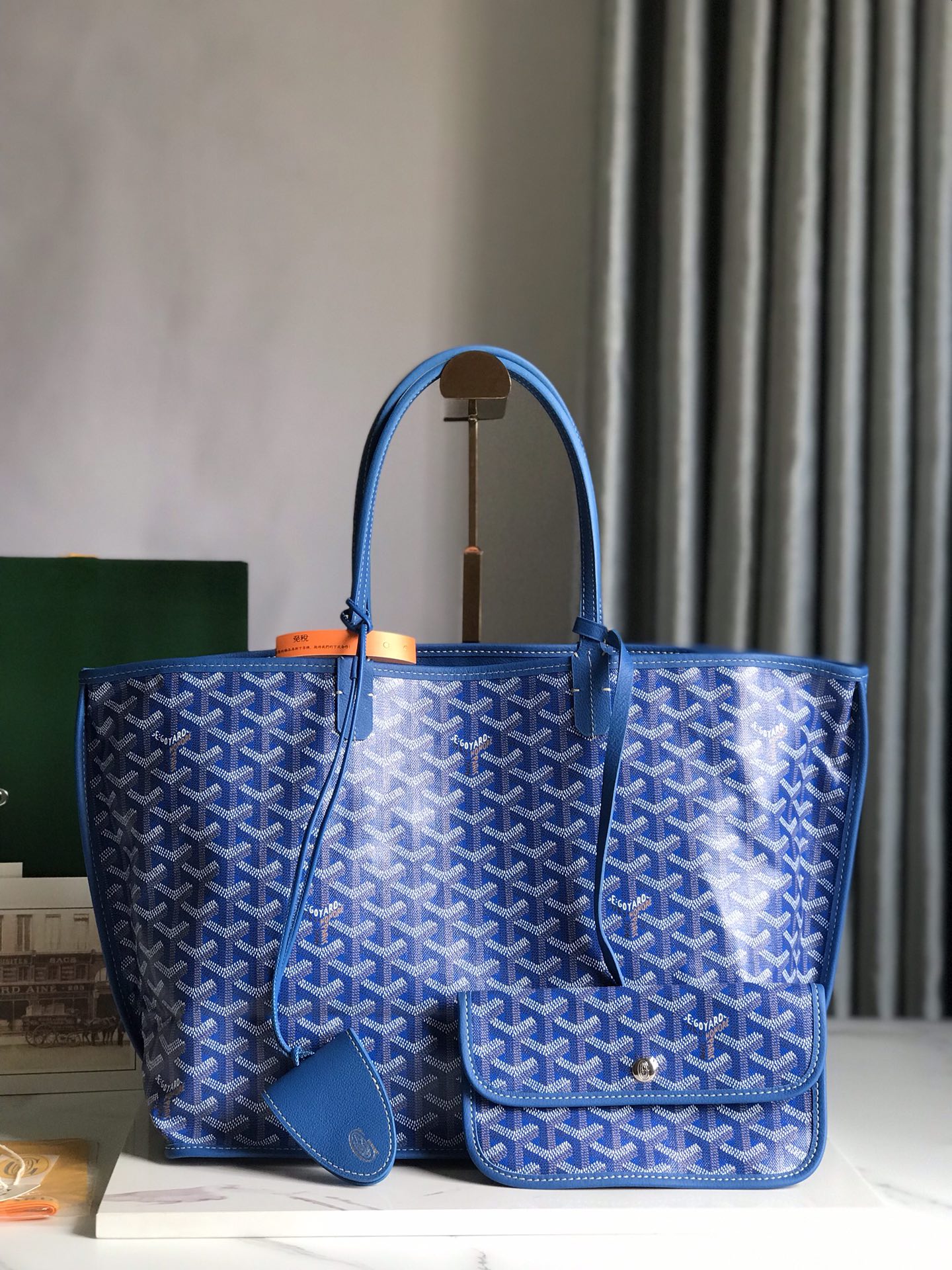 Goyard Anjou PM Reversible Tote Bag in Blue Goyardine