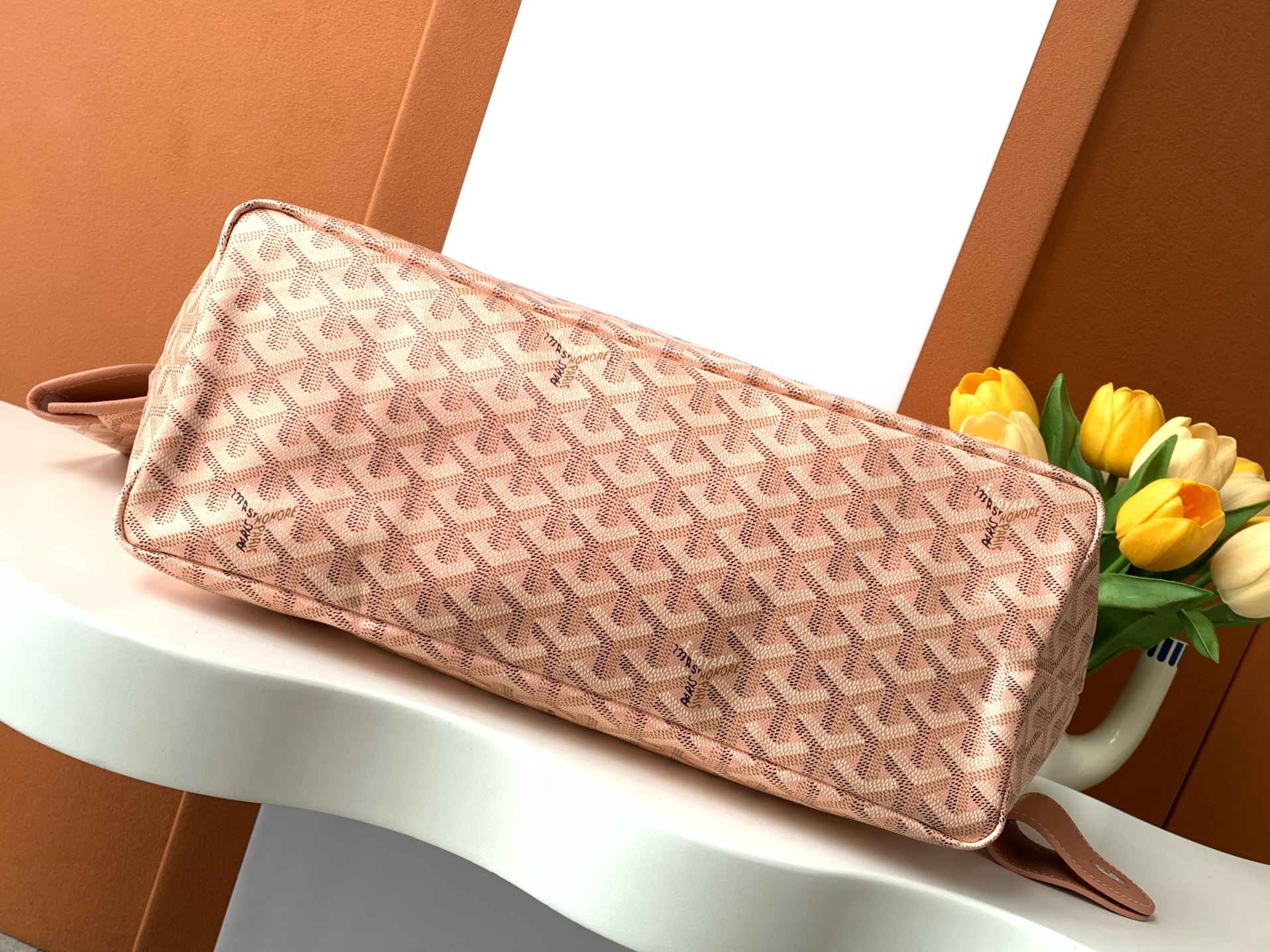 Goyard Pearly pinkGoyardine Canvas And Chevroches